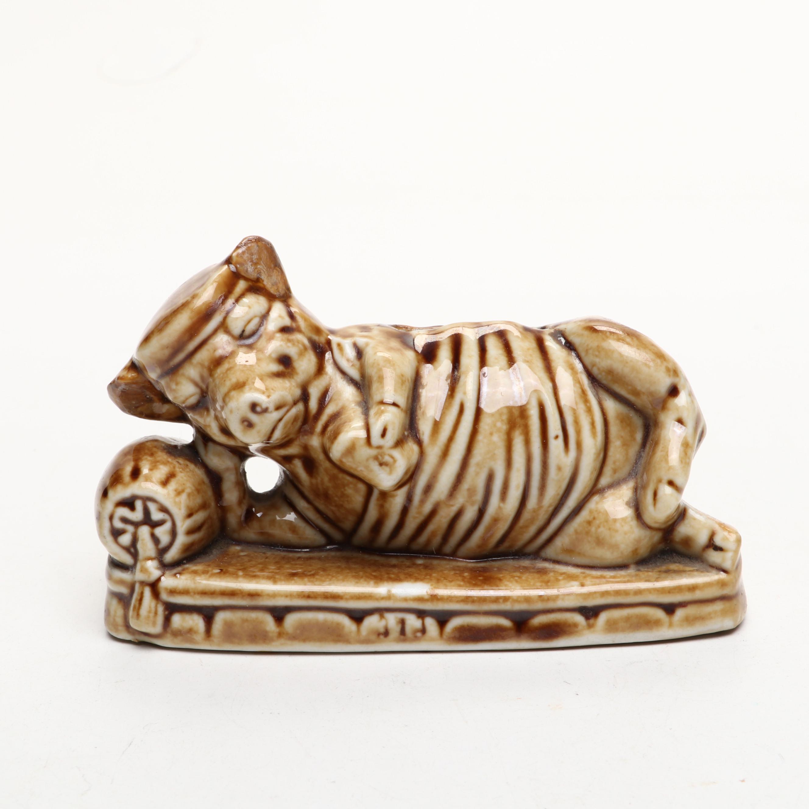 Austrian Ceramic Mouse with Pig Banks, Early 20th Century