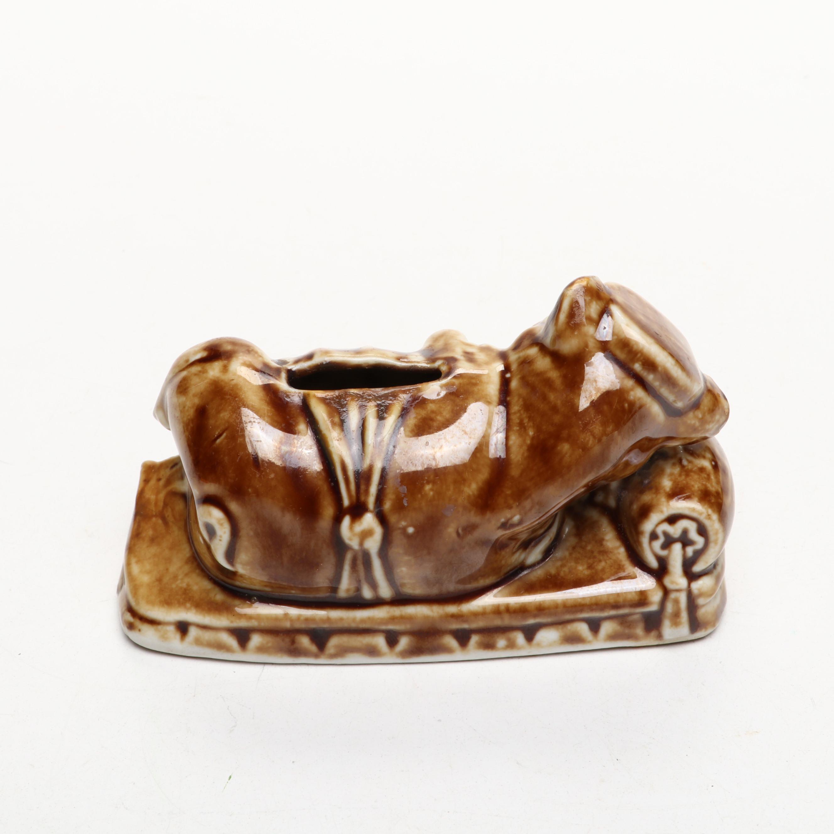 Austrian Ceramic Mouse with Pig Banks, Early 20th Century