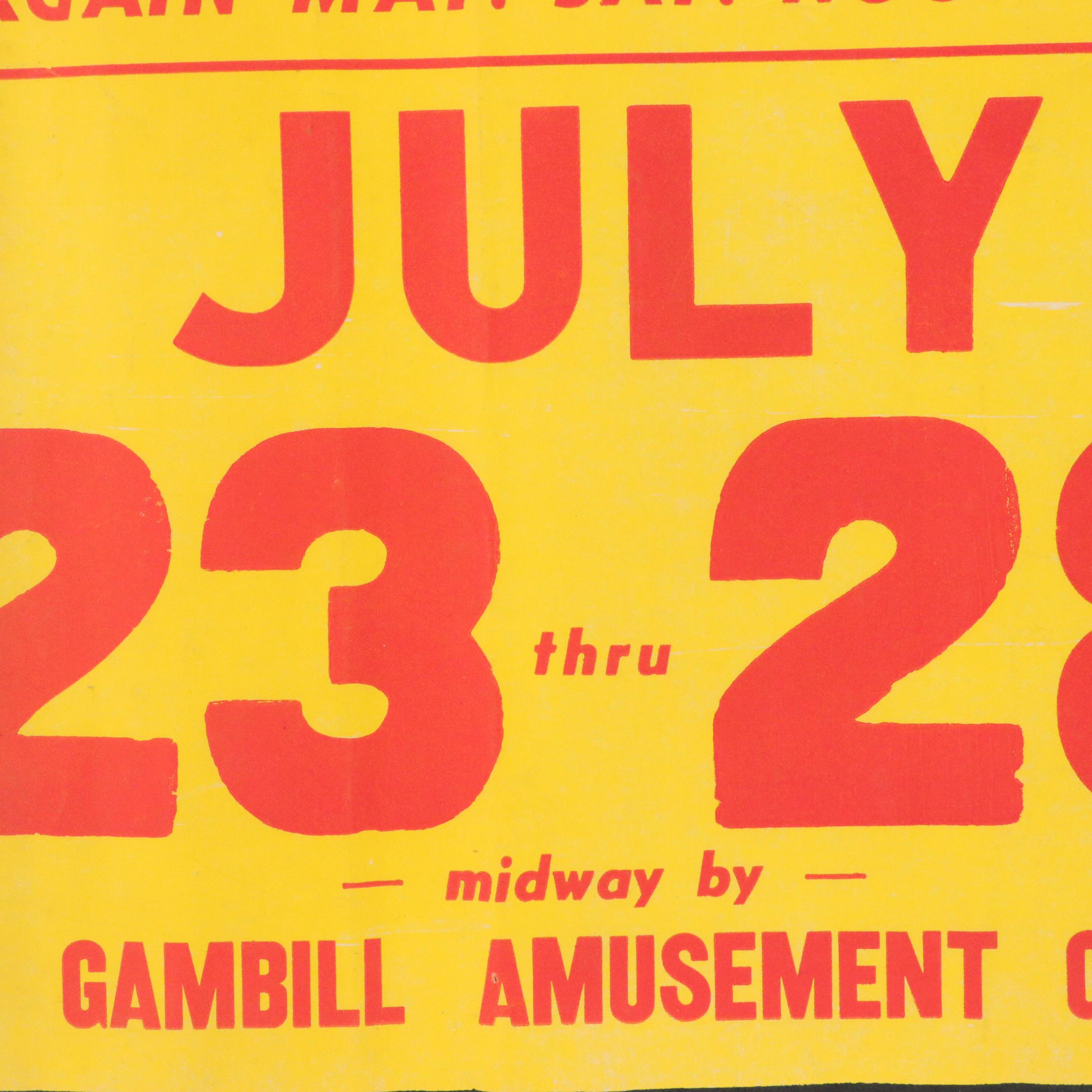 Lithograph Poster for the 1st Annual All American Glass Festival, Bellaire, 1973