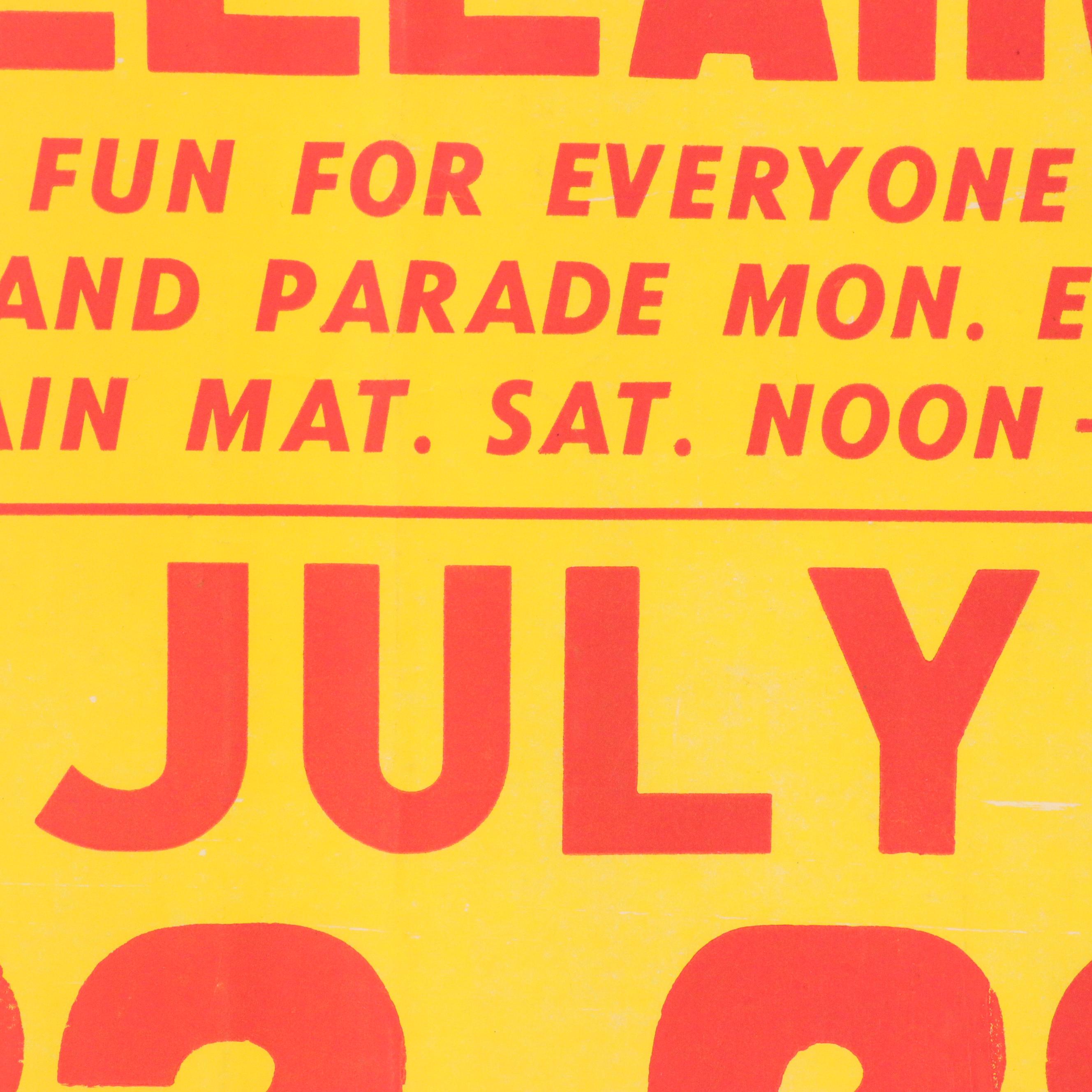 Lithograph Poster for the 1st Annual All American Glass Festival, Bellaire, 1973