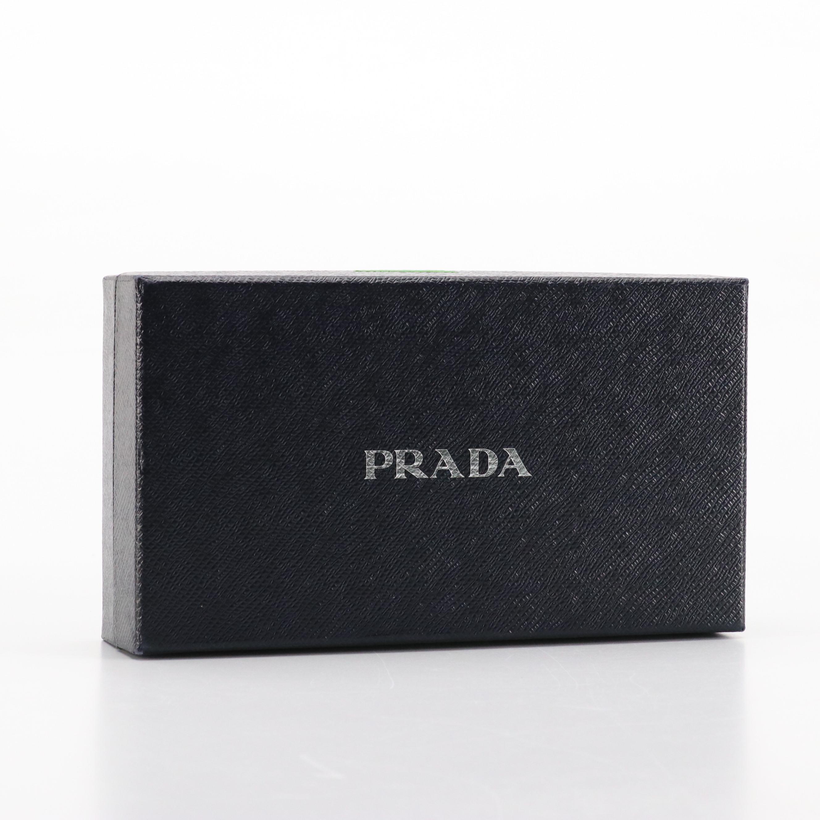 Prada Red Saffiano Leather Front-Flap Continental Wallet in Box