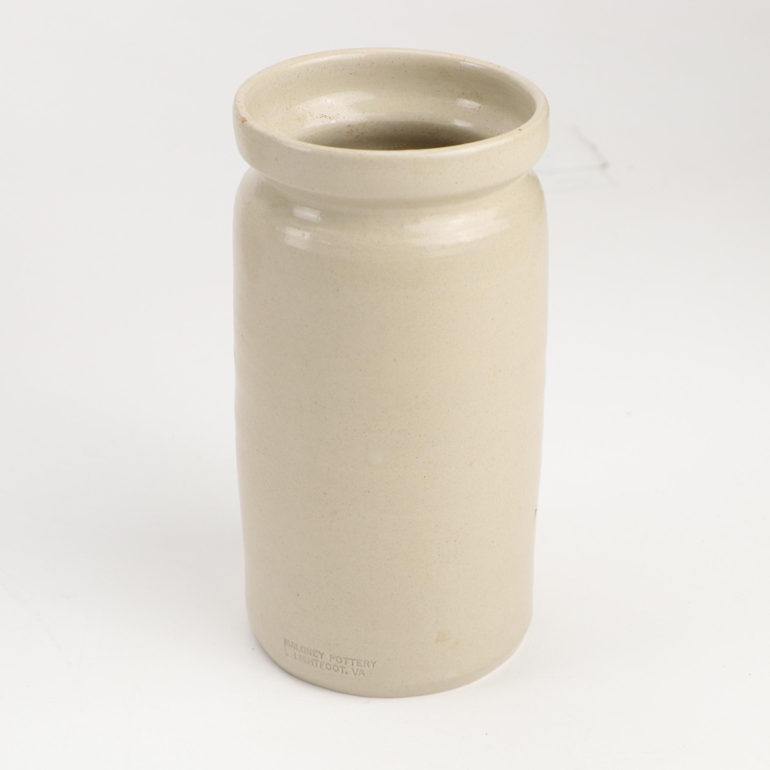 Maloney and Robinson Ransbottom Pottery Salt Glazed Stoneware Crocks