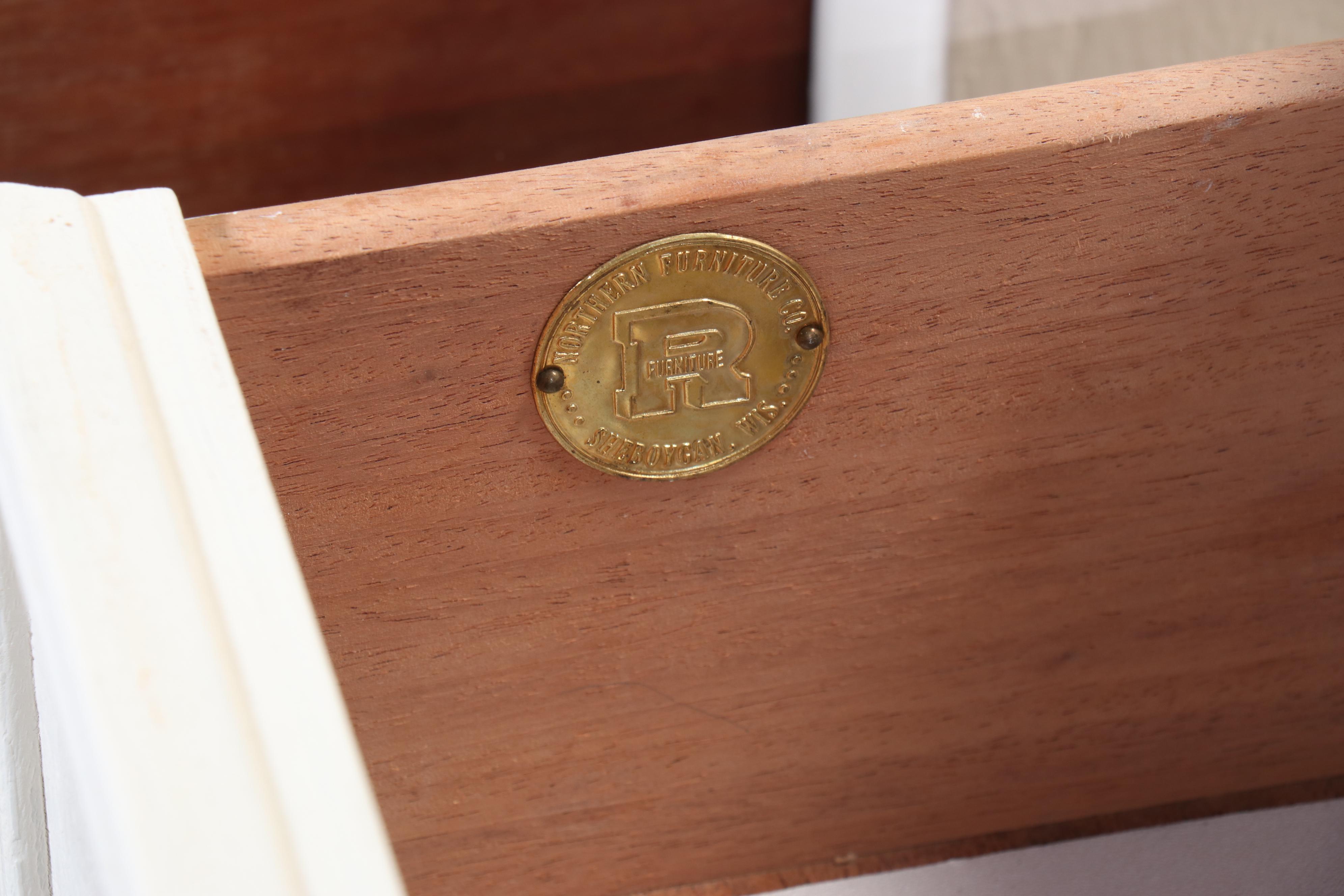 Pair of Northern Furniture Co. Queen Anne Style White-Painted Wood Nightstands