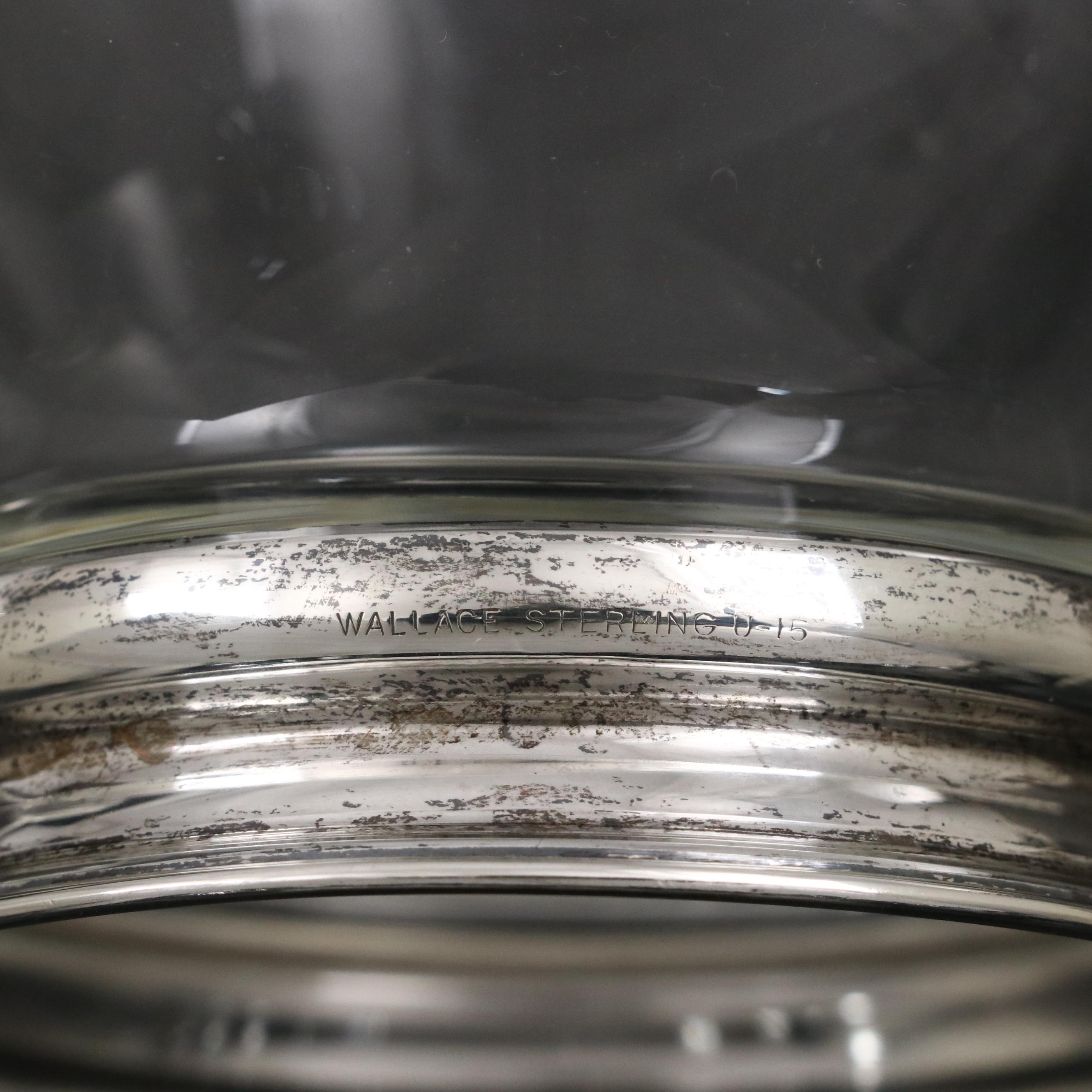 Wallace Sterling and Gorham Silver Plate "Paul Revere" Bowls and Glass Pitcher