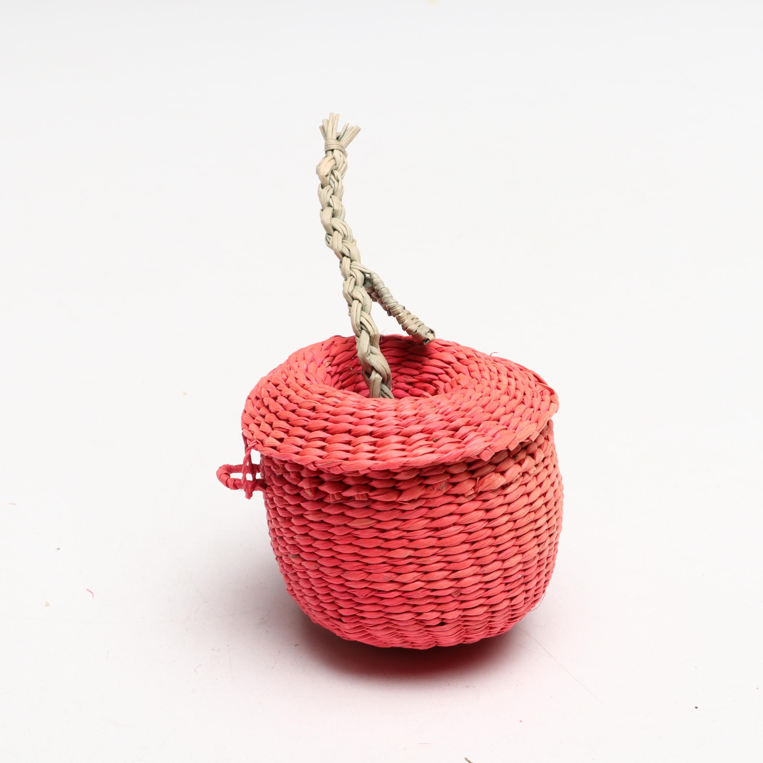 Dyed and Natural Woven Seagrass Gourds, Acorns and More with Reed Bowl