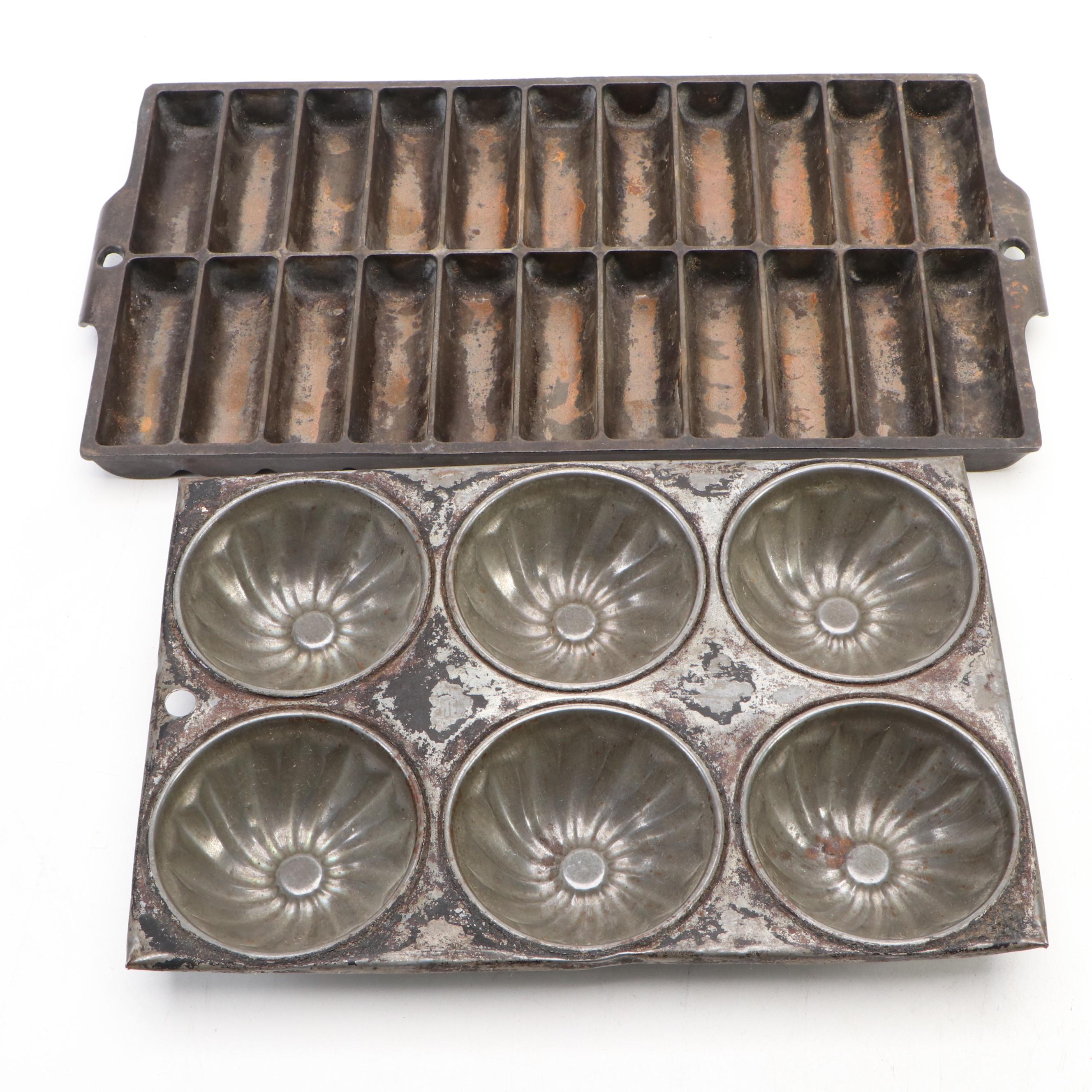 Griswold Cast Iron Breadstick Pan with Other Pots and Pans