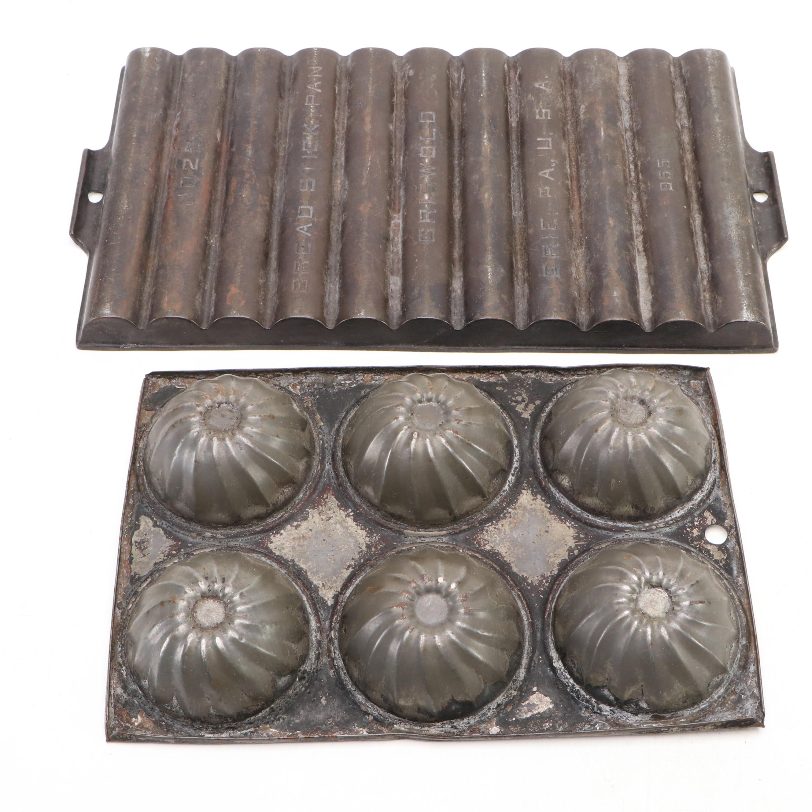 Griswold Cast Iron Breadstick Pan with Other Pots and Pans