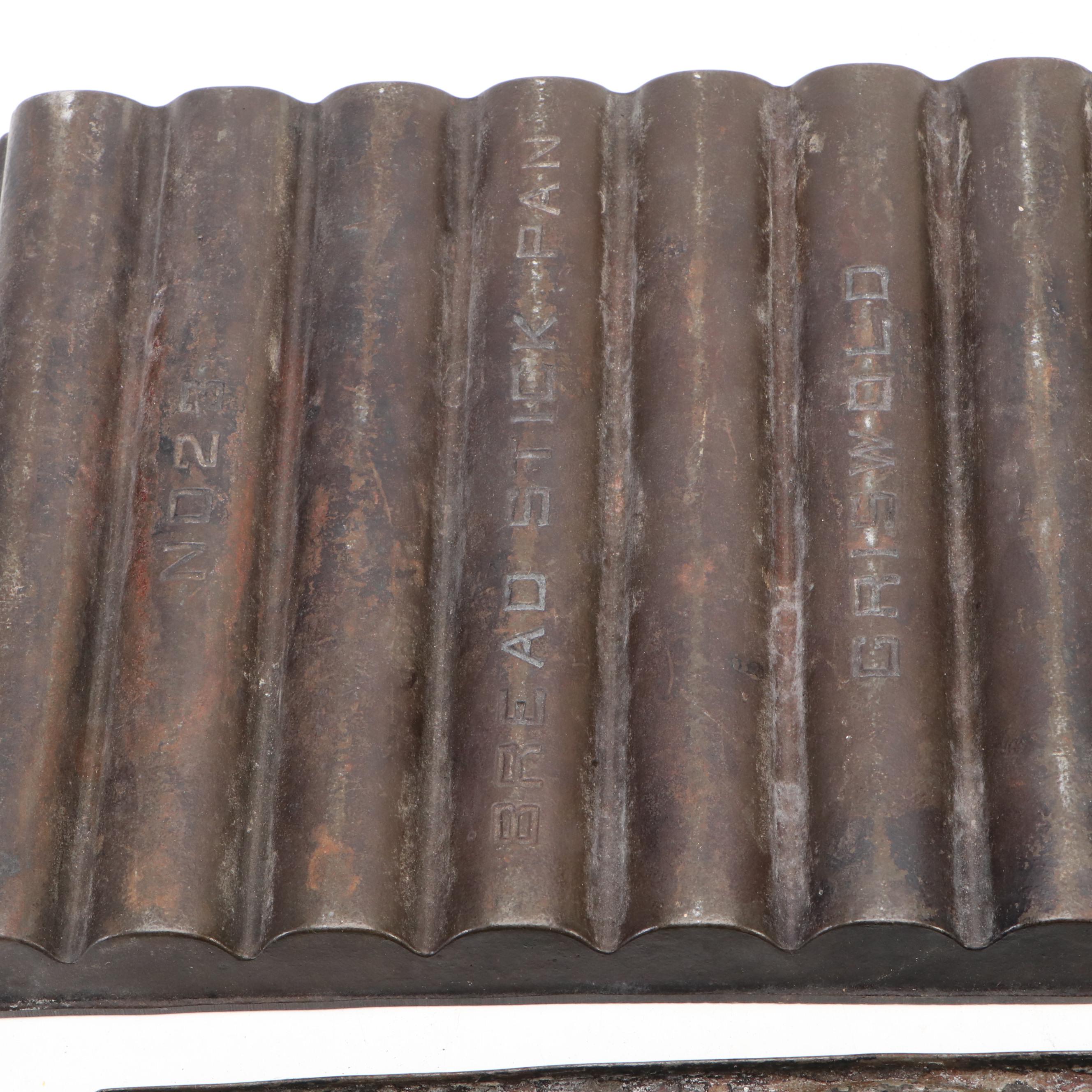 Griswold Cast Iron Breadstick Pan with Other Pots and Pans