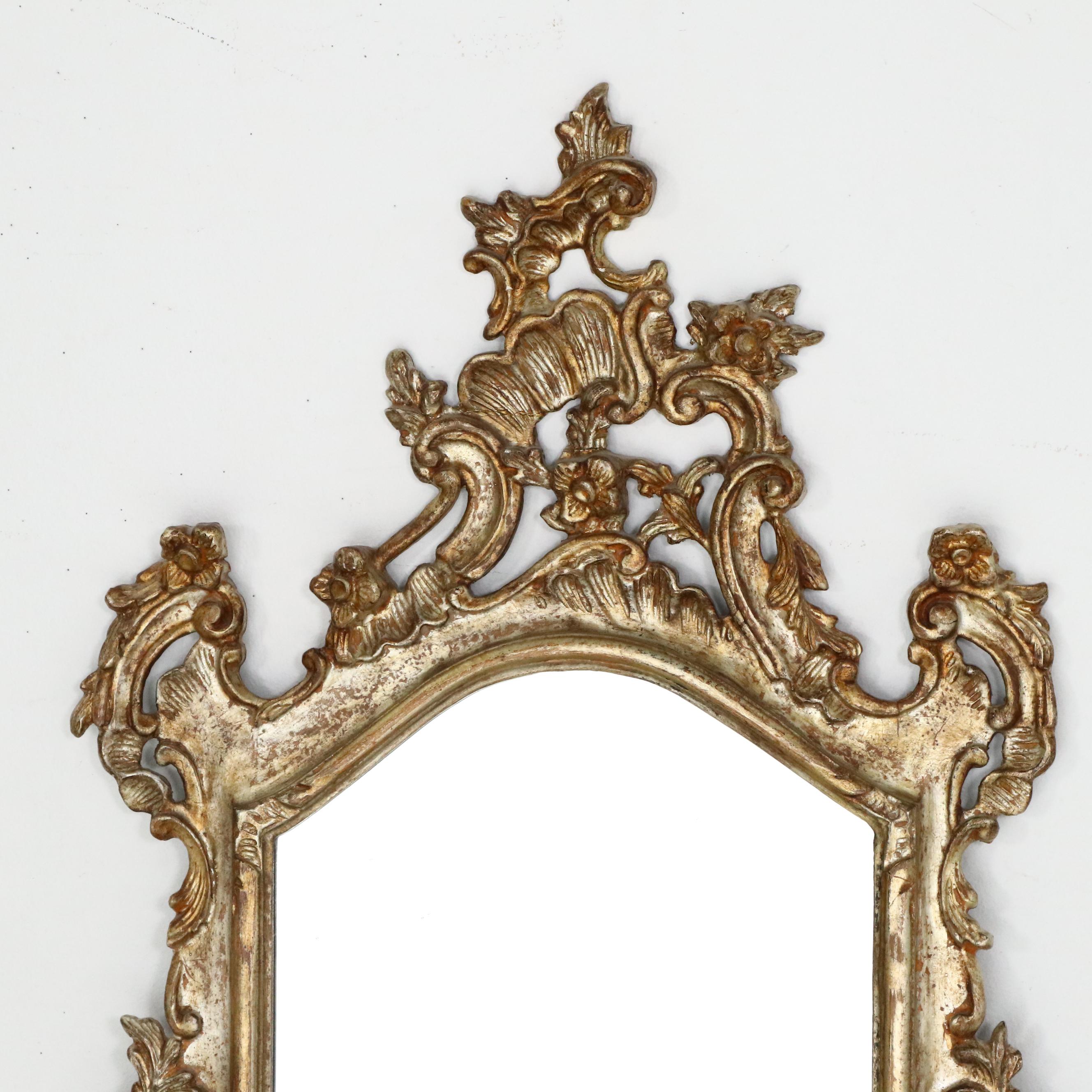 Italian Rococo Style Giltwood and Gesso Wall Mirror, Antique