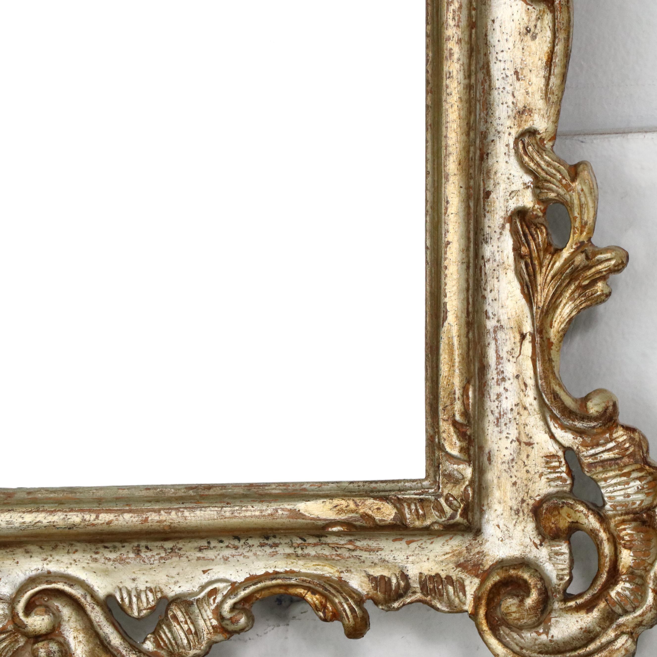 Italian Rococo Style Giltwood and Gesso Wall Mirror, Antique