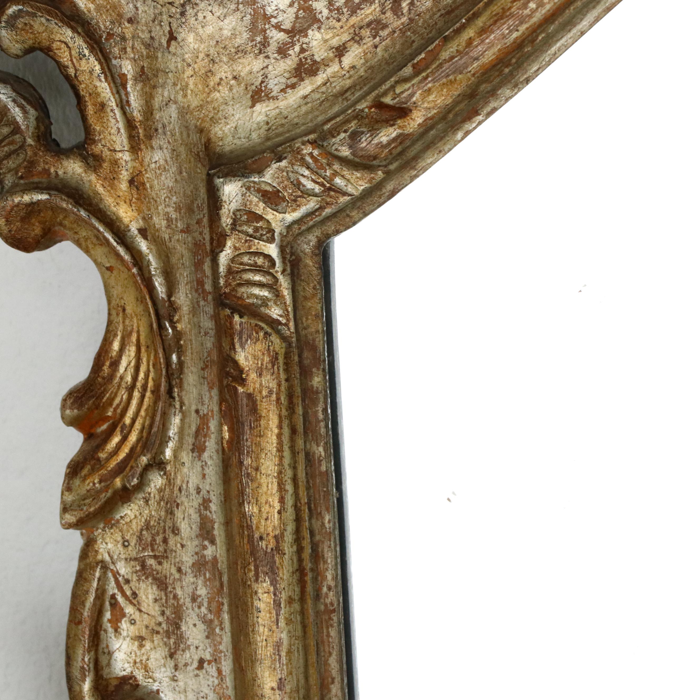 Italian Rococo Style Giltwood and Gesso Wall Mirror, Antique