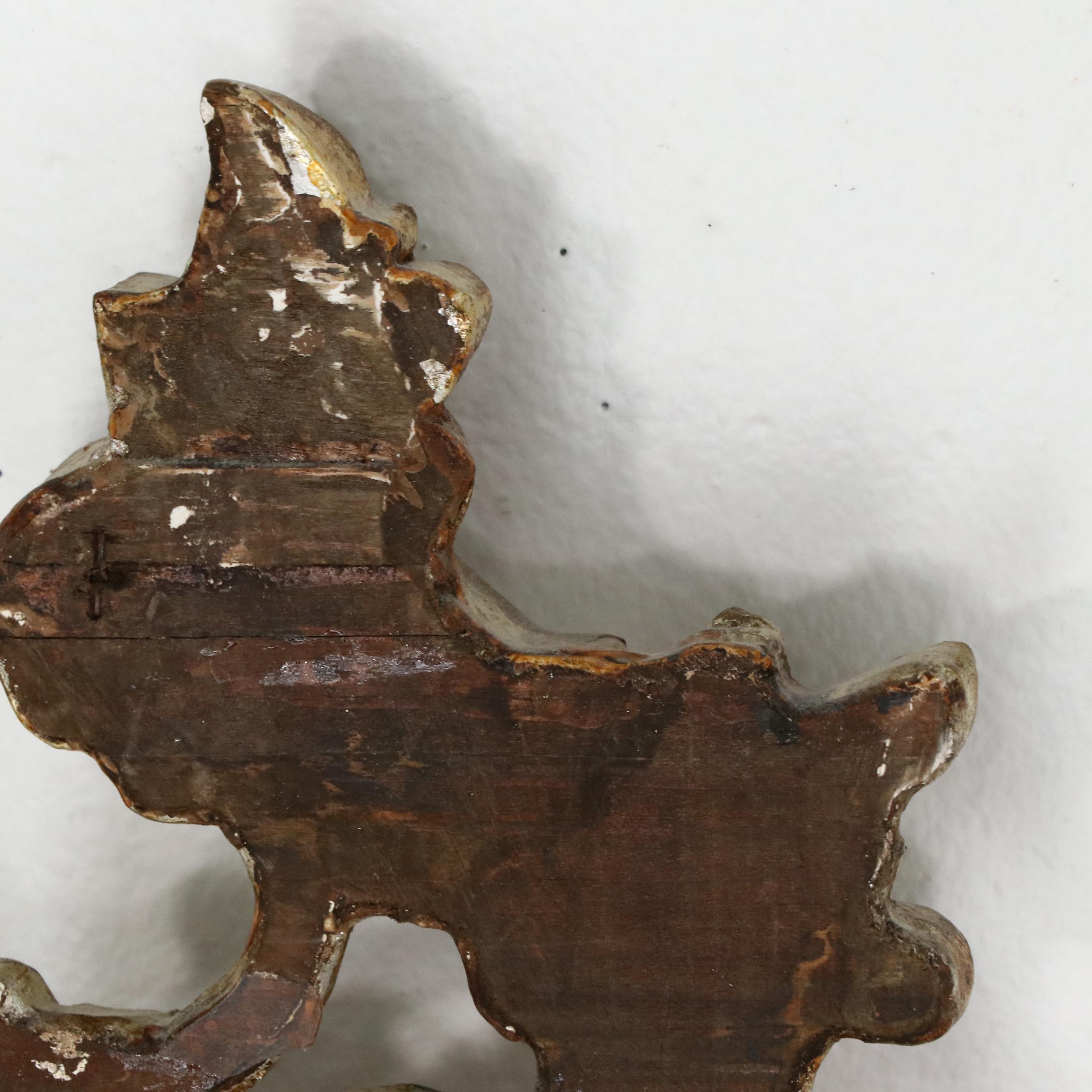 Italian Rococo Style Giltwood and Gesso Wall Mirror, Antique