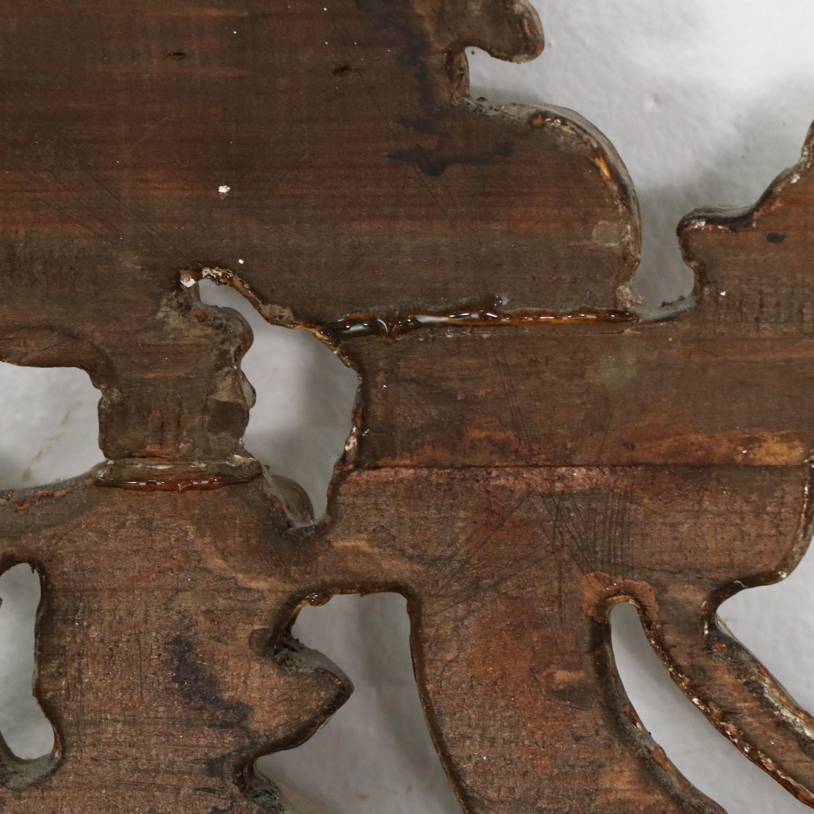 Italian Rococo Style Giltwood and Gesso Wall Mirror, Antique