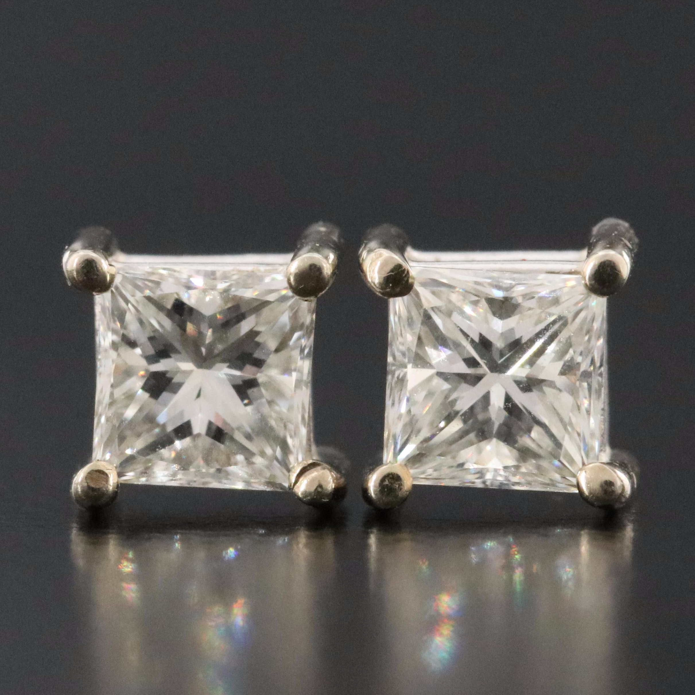 14K 1.08 CTW Diamond Solitiare Earrings