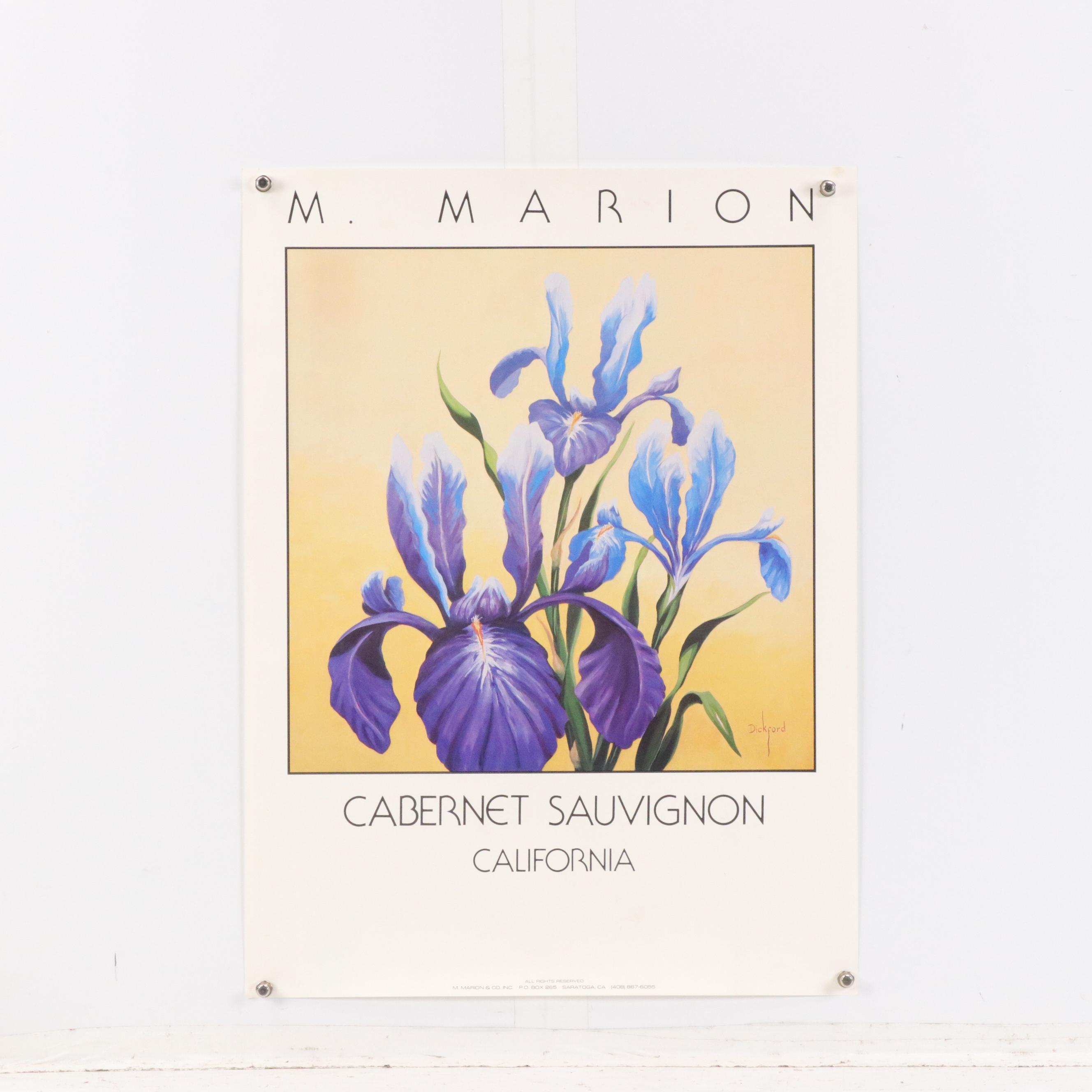 M. Marion Wine Posters "White Zinfandel" and "Cabernet Sauvignon," Circa 1980