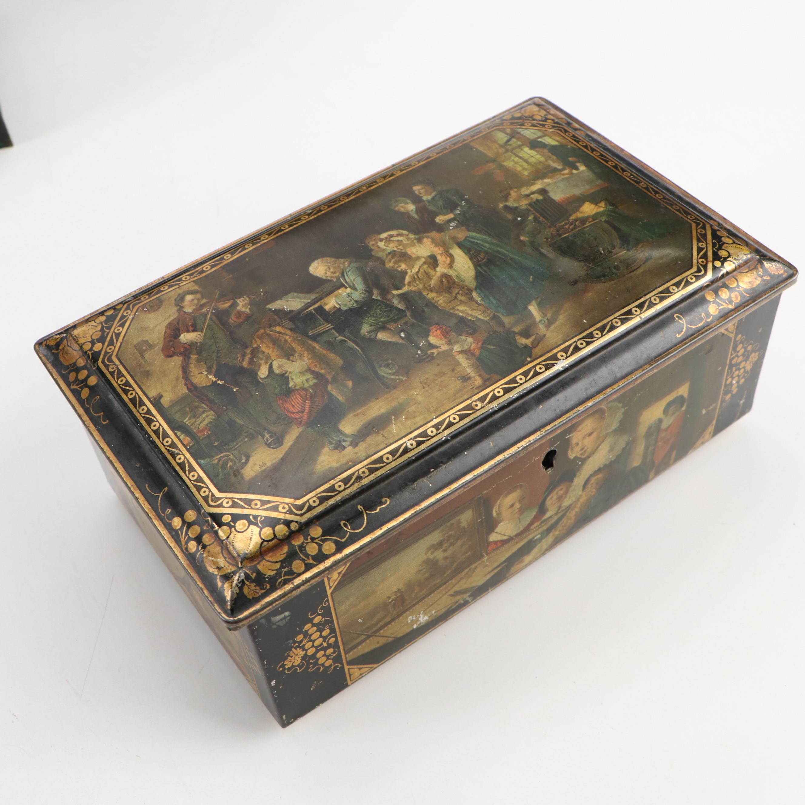 Crosse and Blackwell Biscuit, Bunte Candy, Vanity and Other Tin Boxes