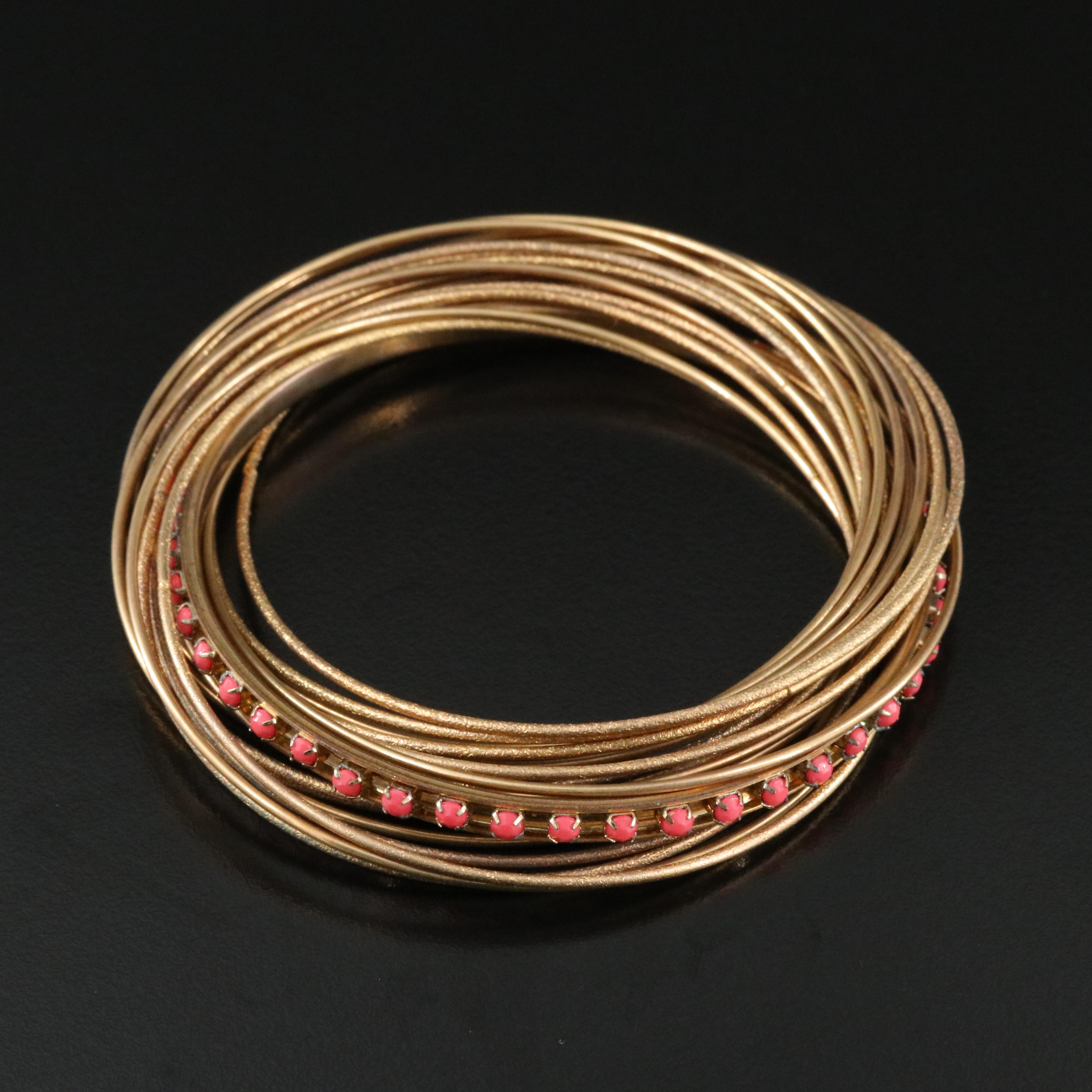 Rolling Bracelets with Glass Accents