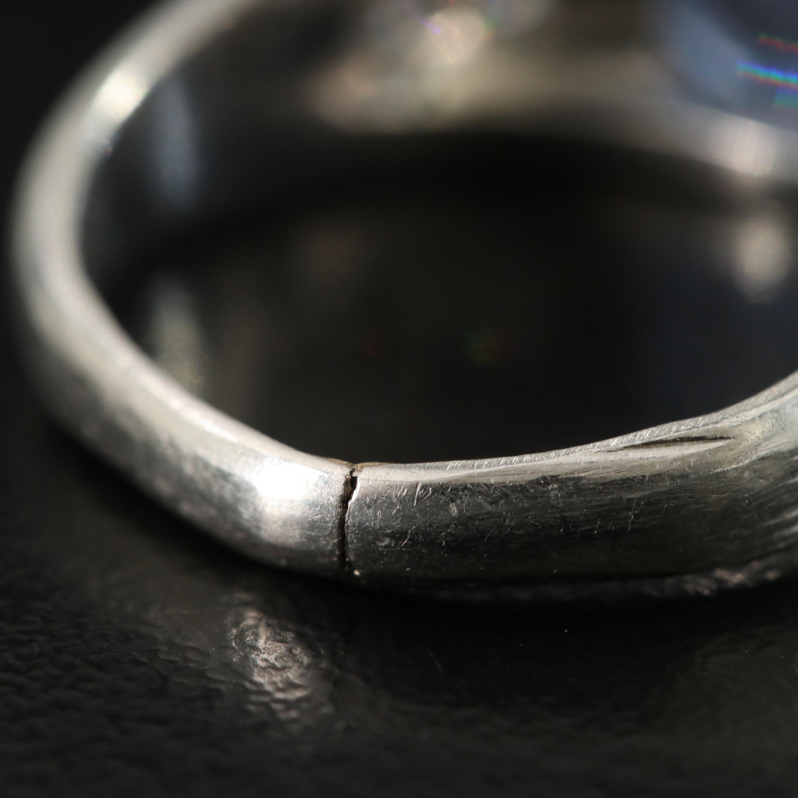 Art Deco Platinum Sapphire and Diamond Ring with Antique Tiffany and Co. Box