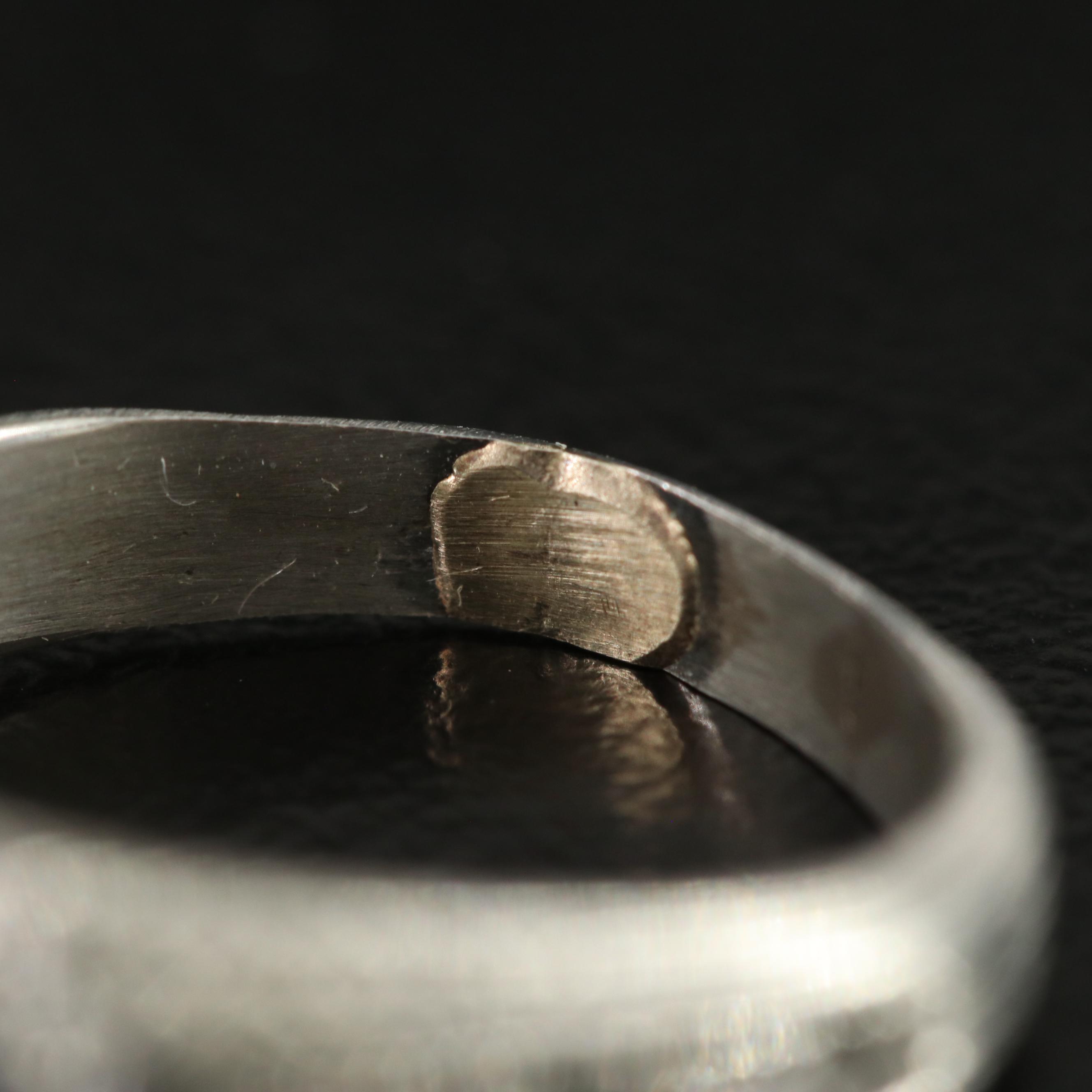 Art Deco Platinum Sapphire and Diamond Ring with Antique Tiffany and Co. Box