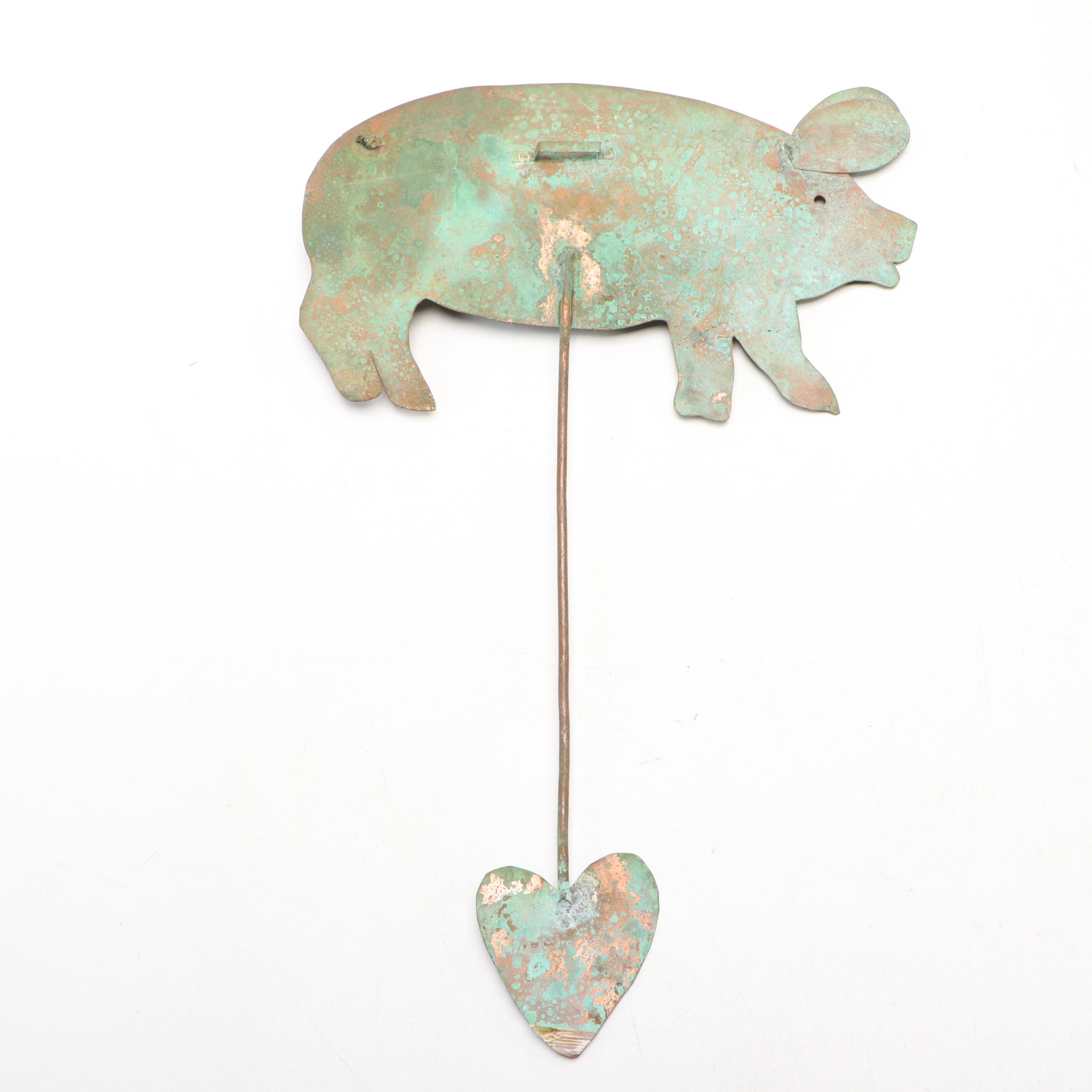 Painted Wooden Stave Bucket with Carved Wood Frame and Other Décor