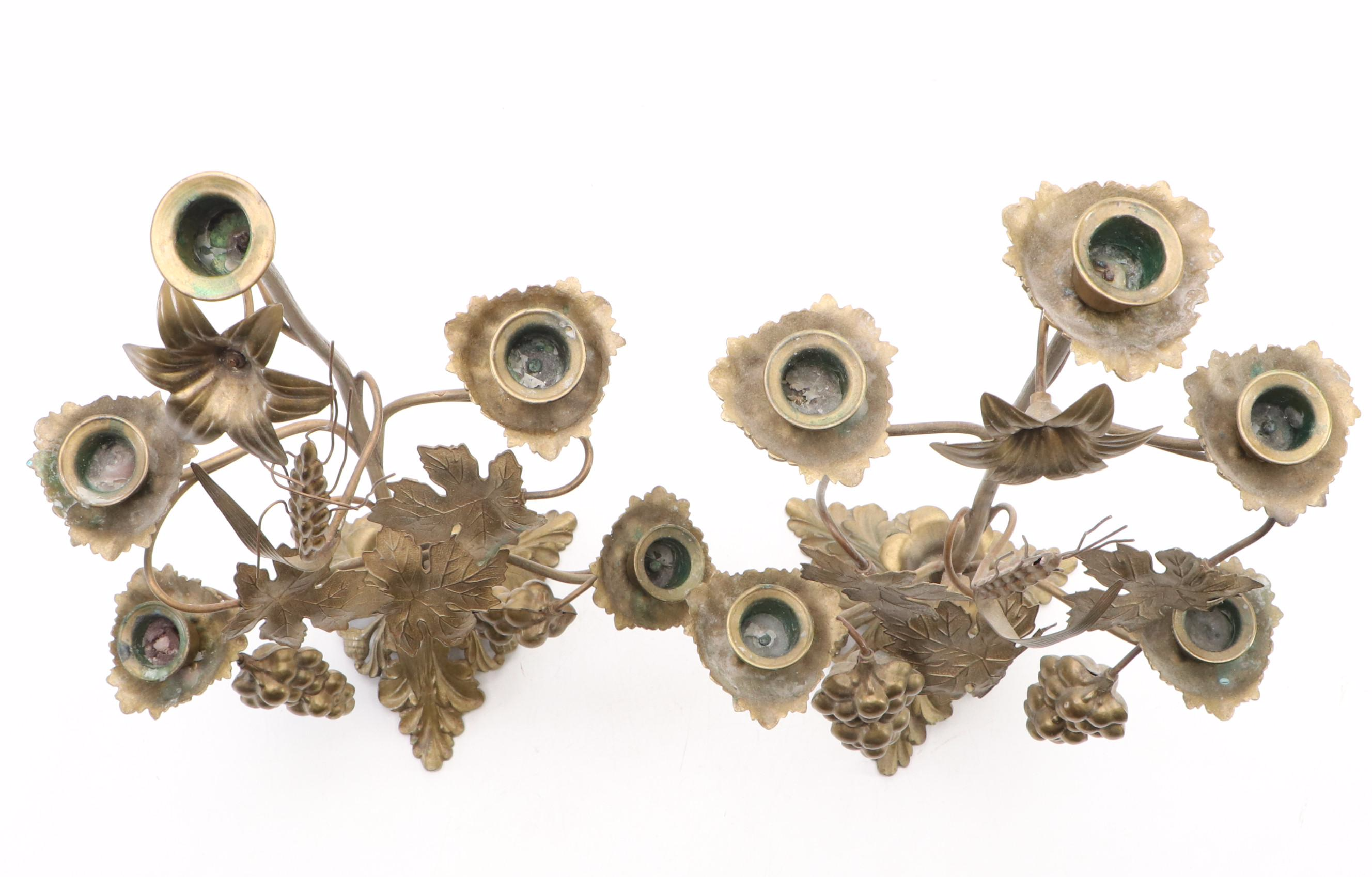 Pair of Brass Altar Candelabras