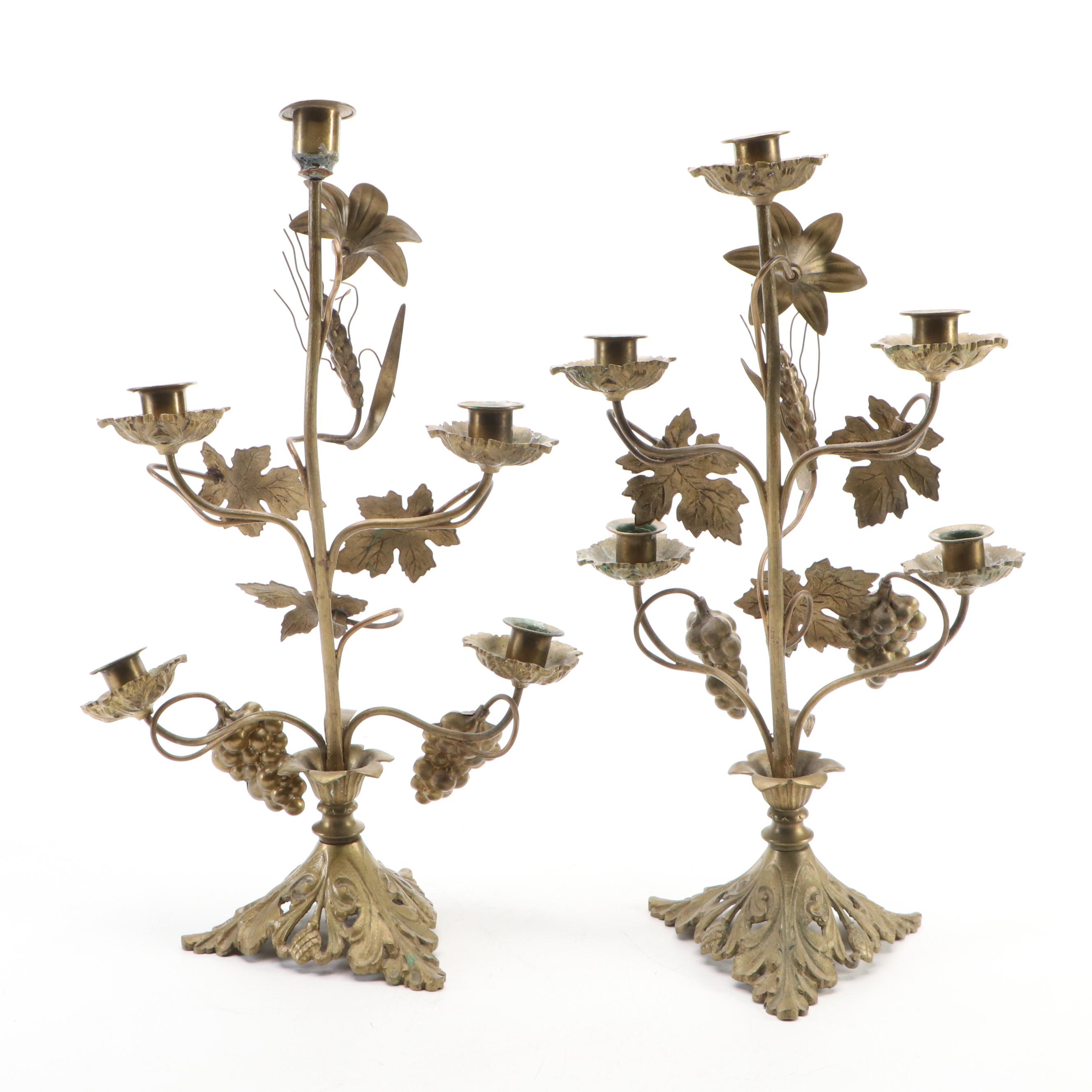 Pair of Brass Altar Candelabras
