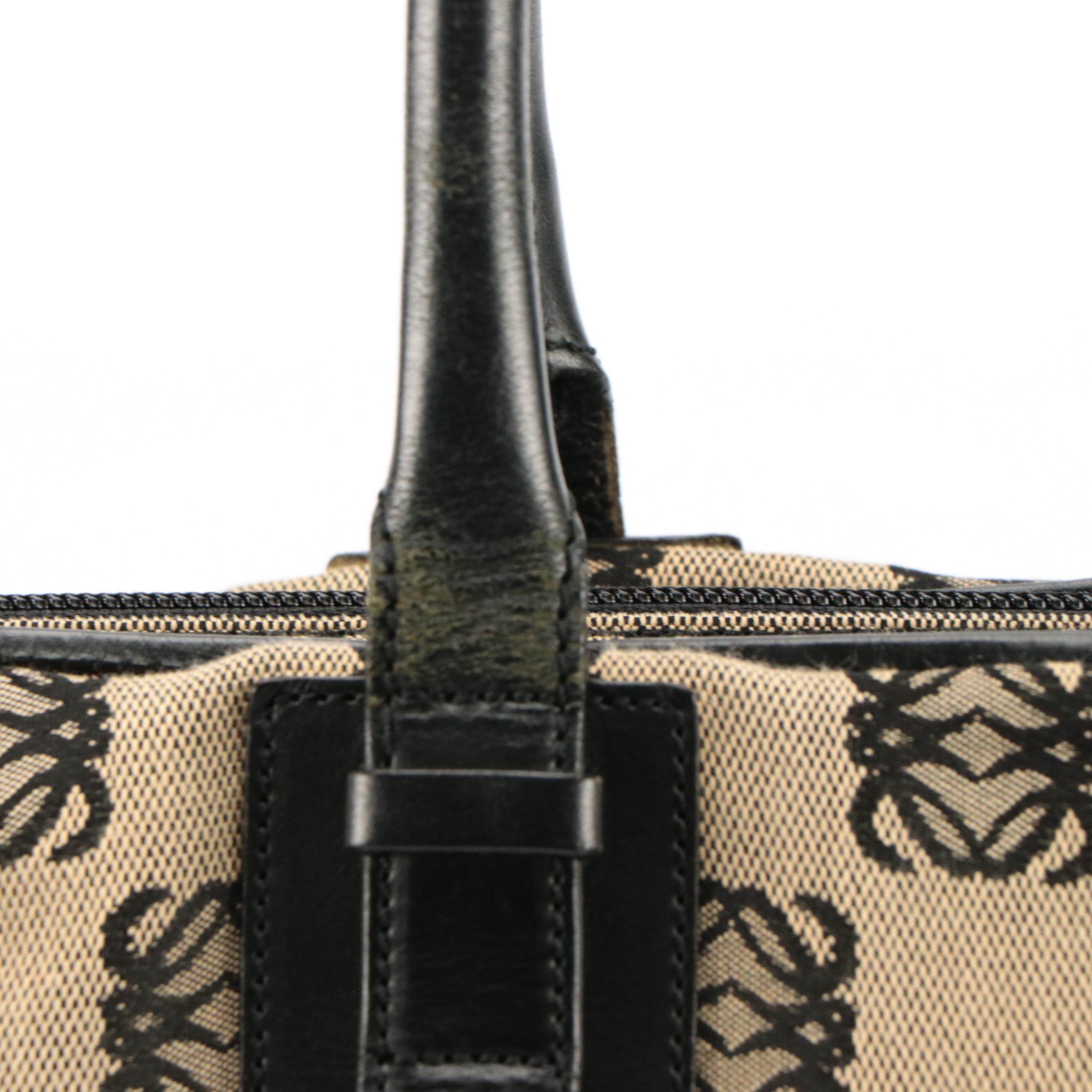Loewe Double Front Pocket Shoulder Bag in Anagram Canvas and Leather Trim
