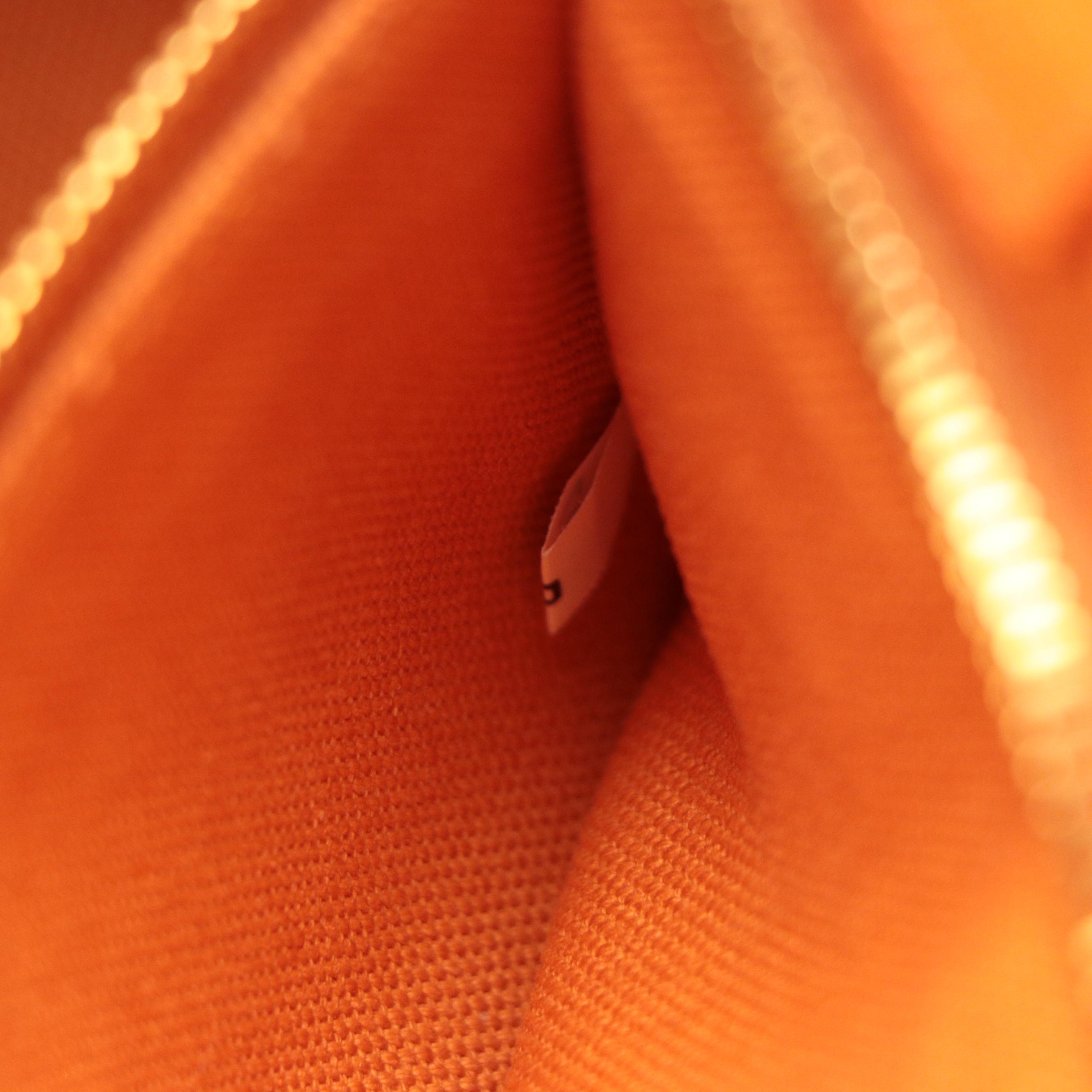 Prada Bright Orange Canapa Canvas Tote Bag