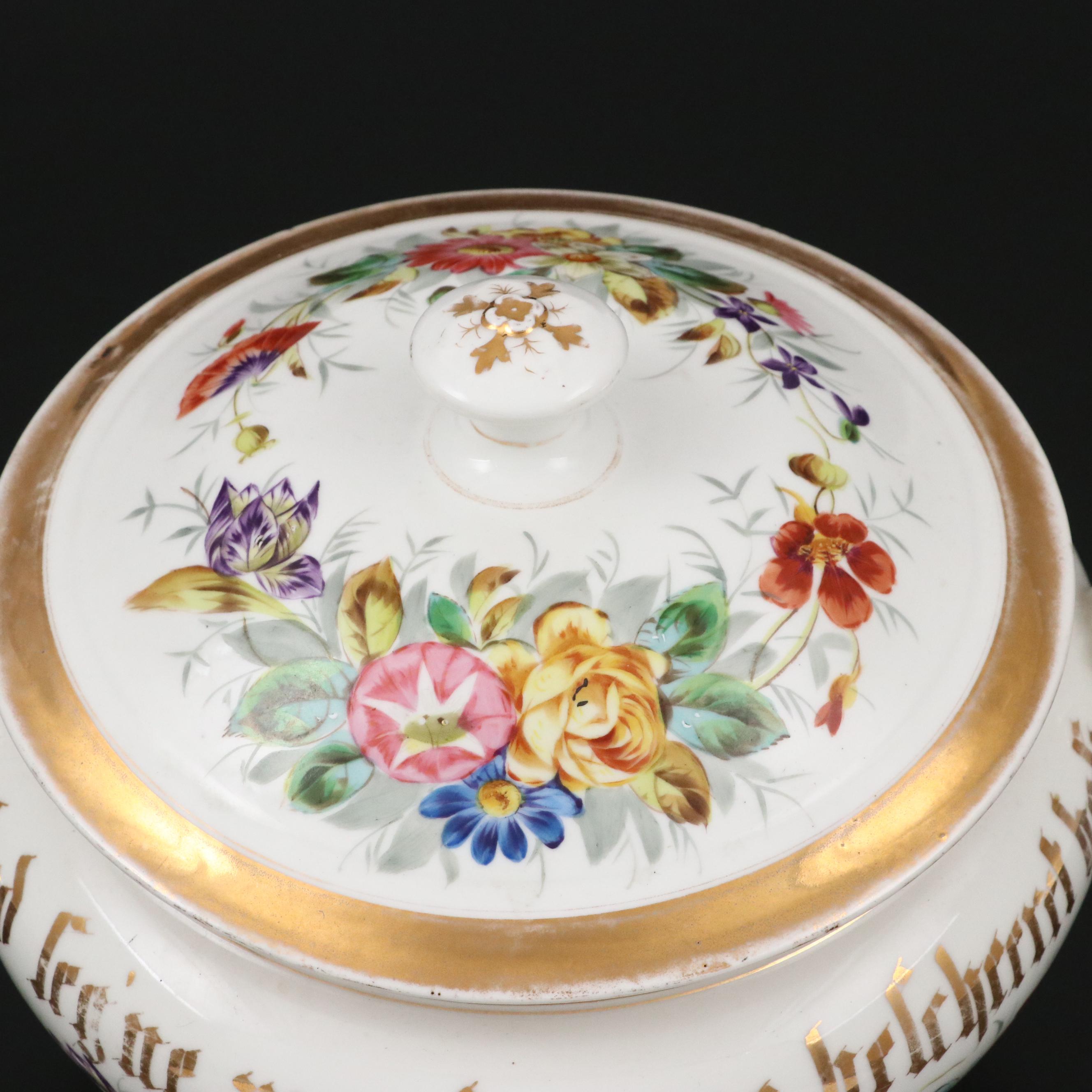 Carl Tielsch Hand-Painted Porcelain Motto Tureen