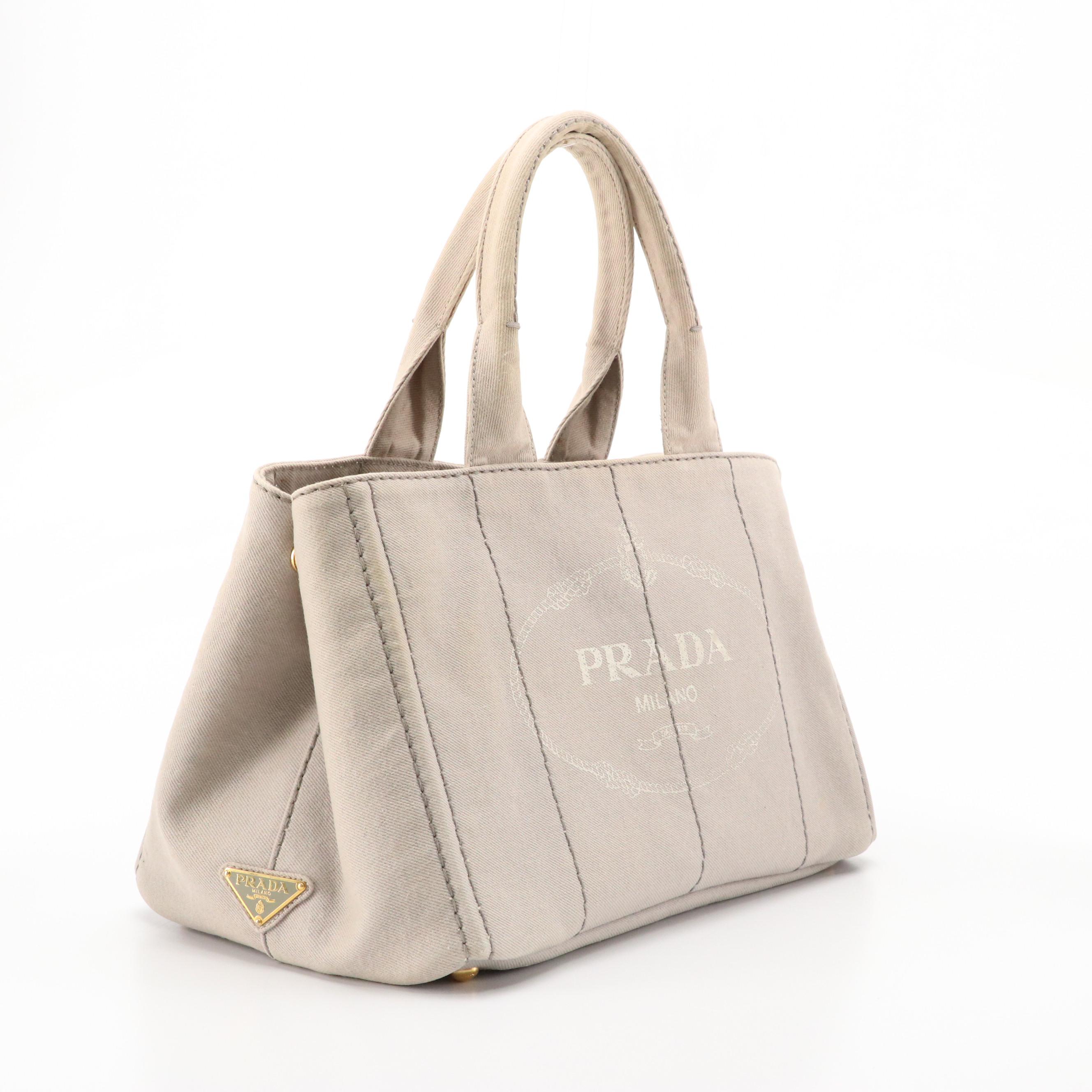Prada Canapa Logo Canvas Tote Bag
