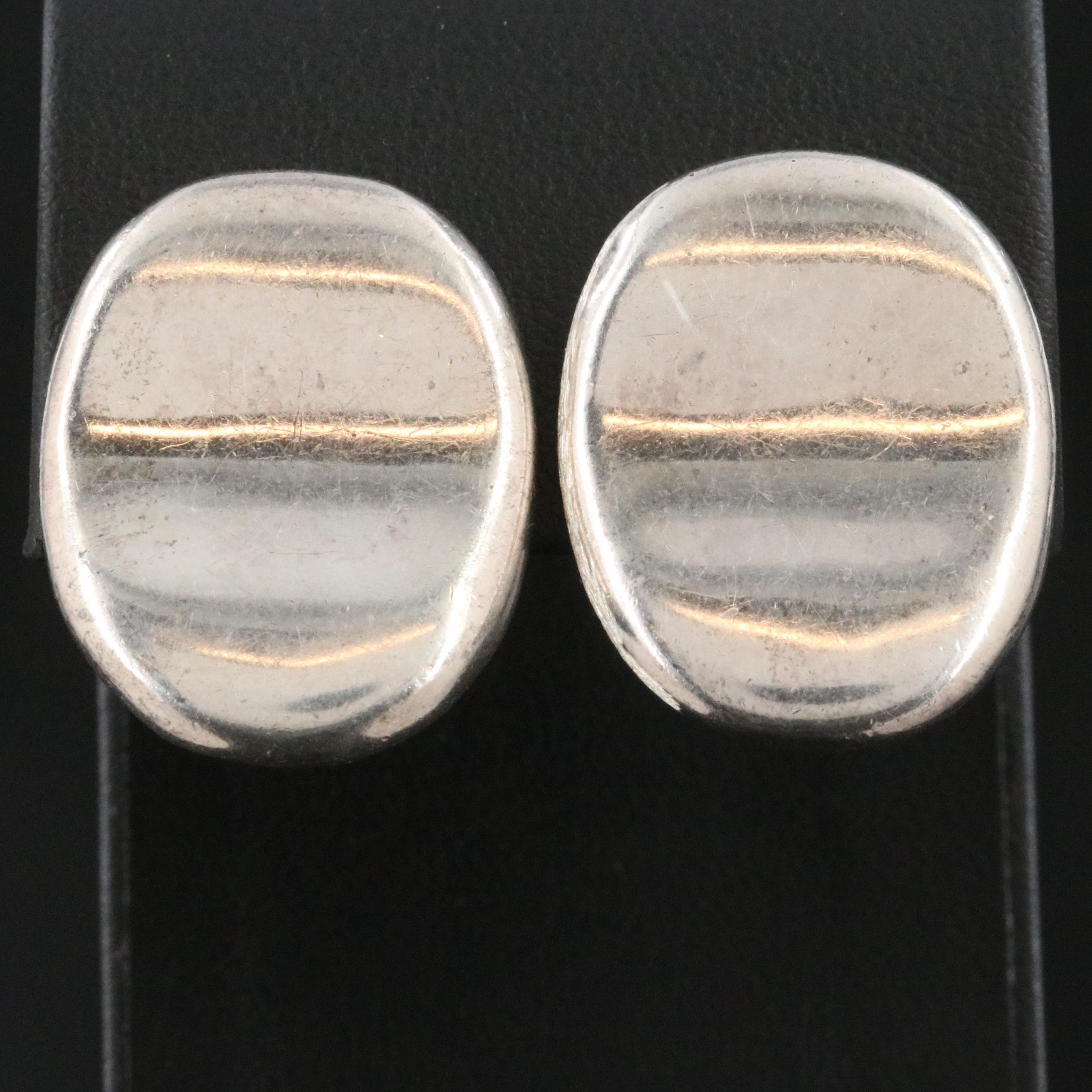 Sterling Button Earrings