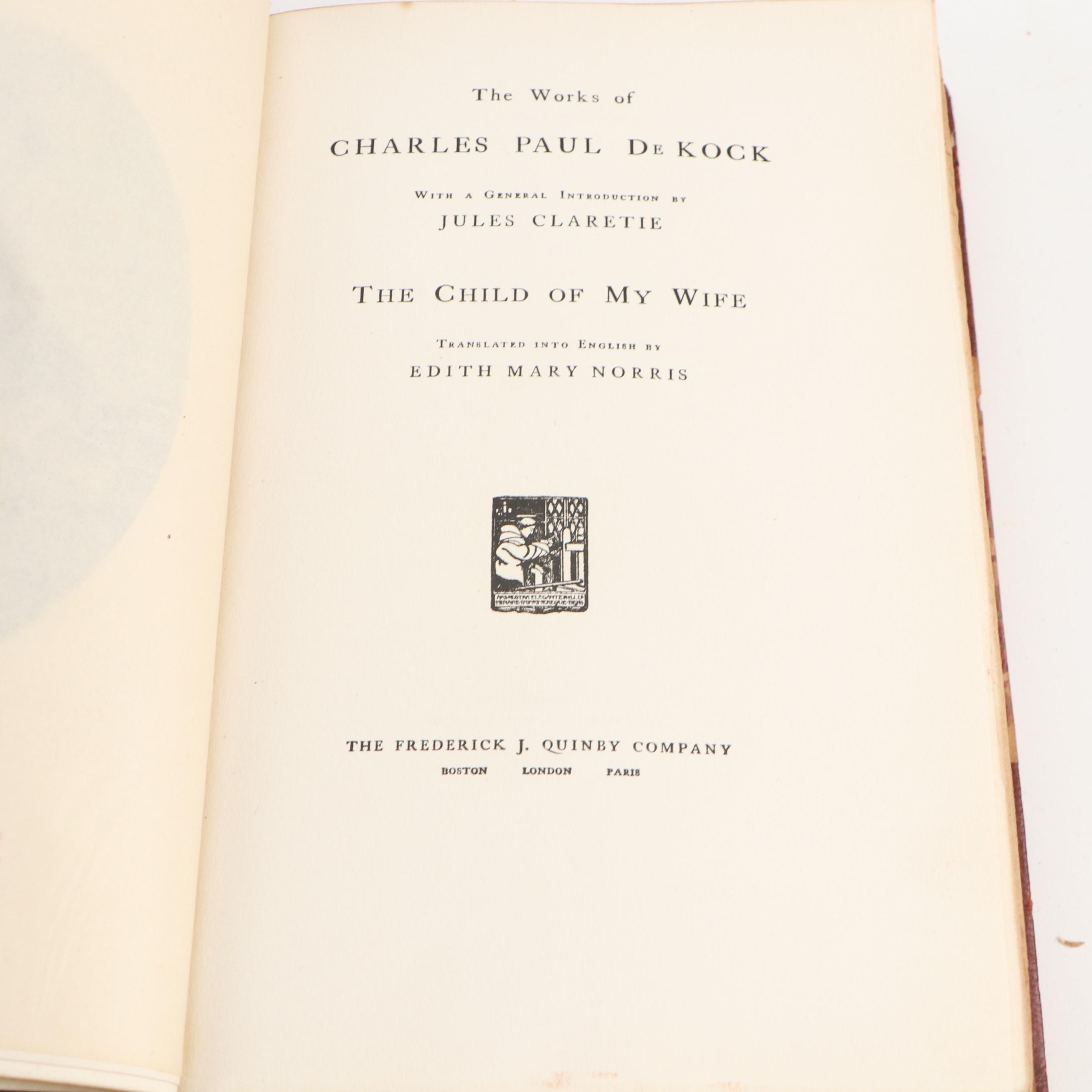 Limited Expedition Edition "The Works of Charles Paul de Kock" Partial Set, 1904