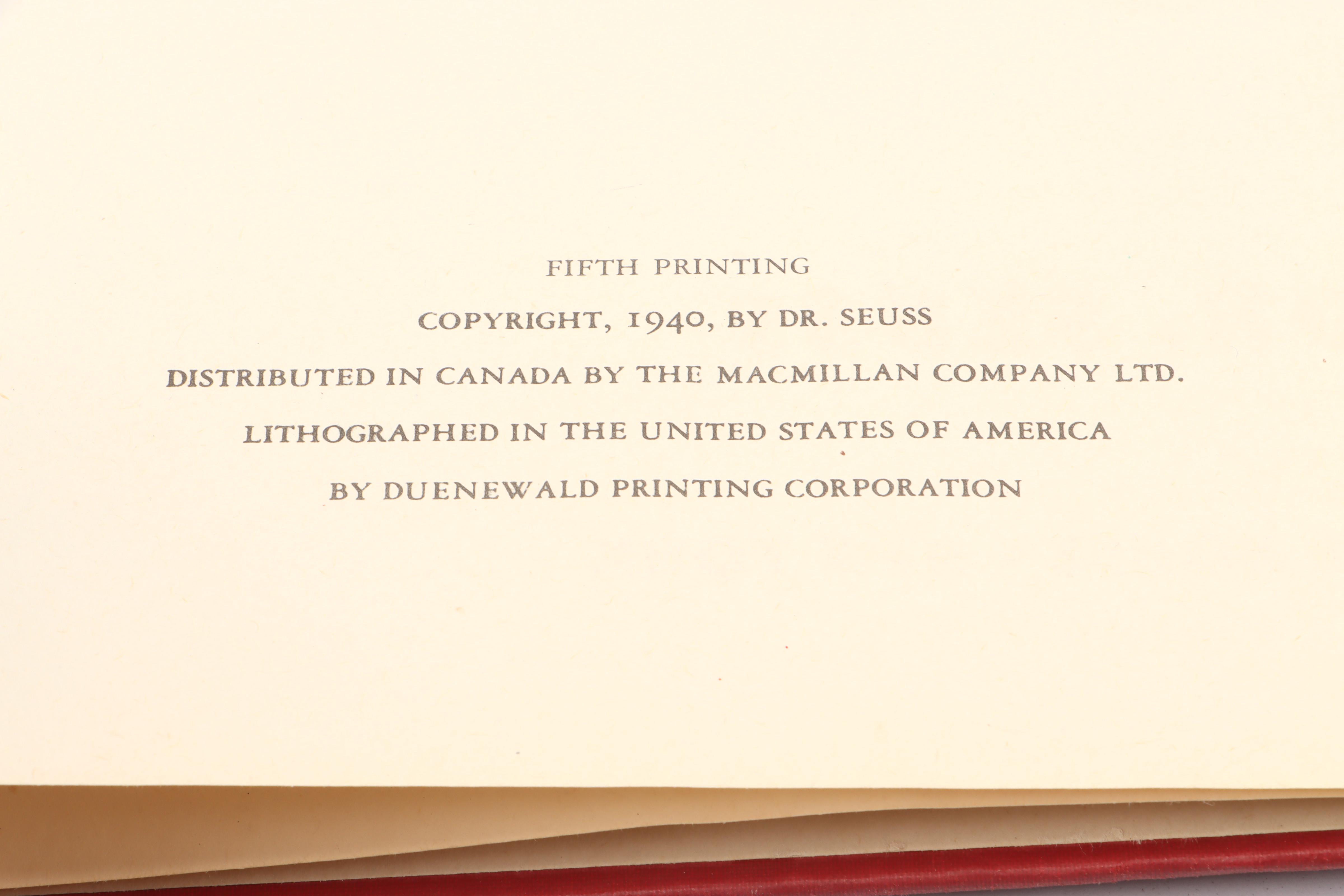 Fifth Printing "Horton Hatches the Egg" by Dr. Seuss and More Books