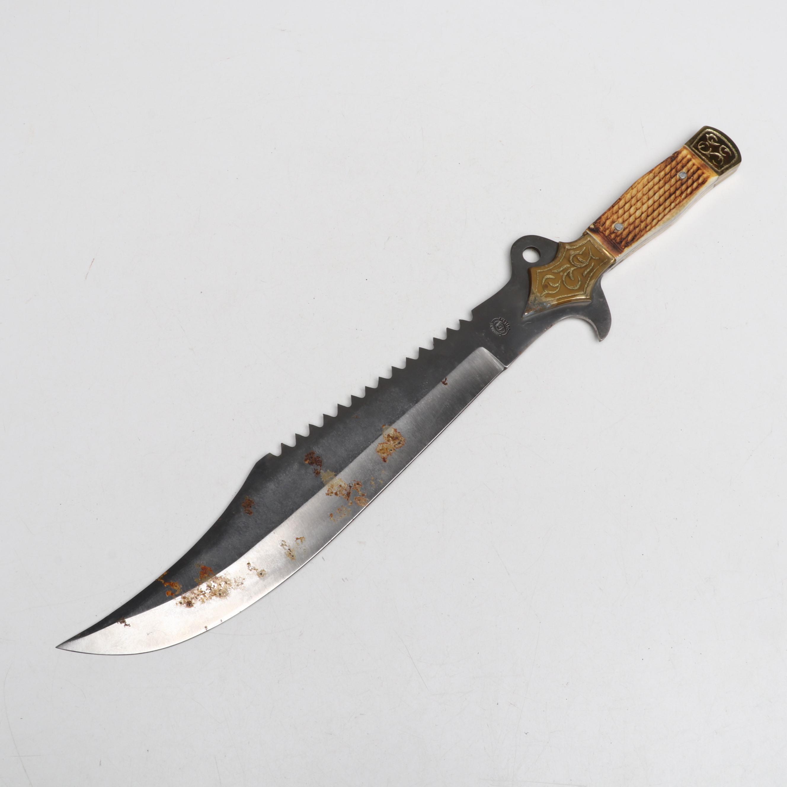 Chipaway Cutlery Metal Handled Bowie Knife with Leather Case