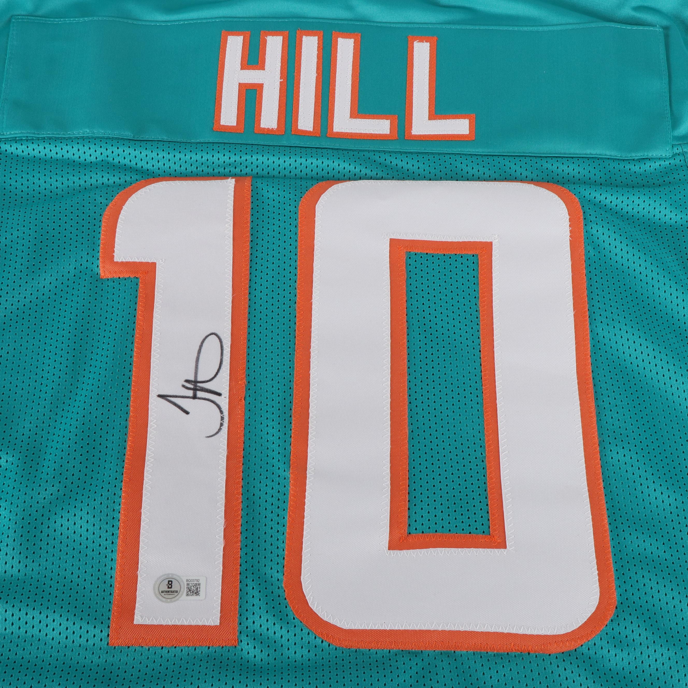 Tyreek Hill Signed Miami Dolphins Football Jersey, Beckett