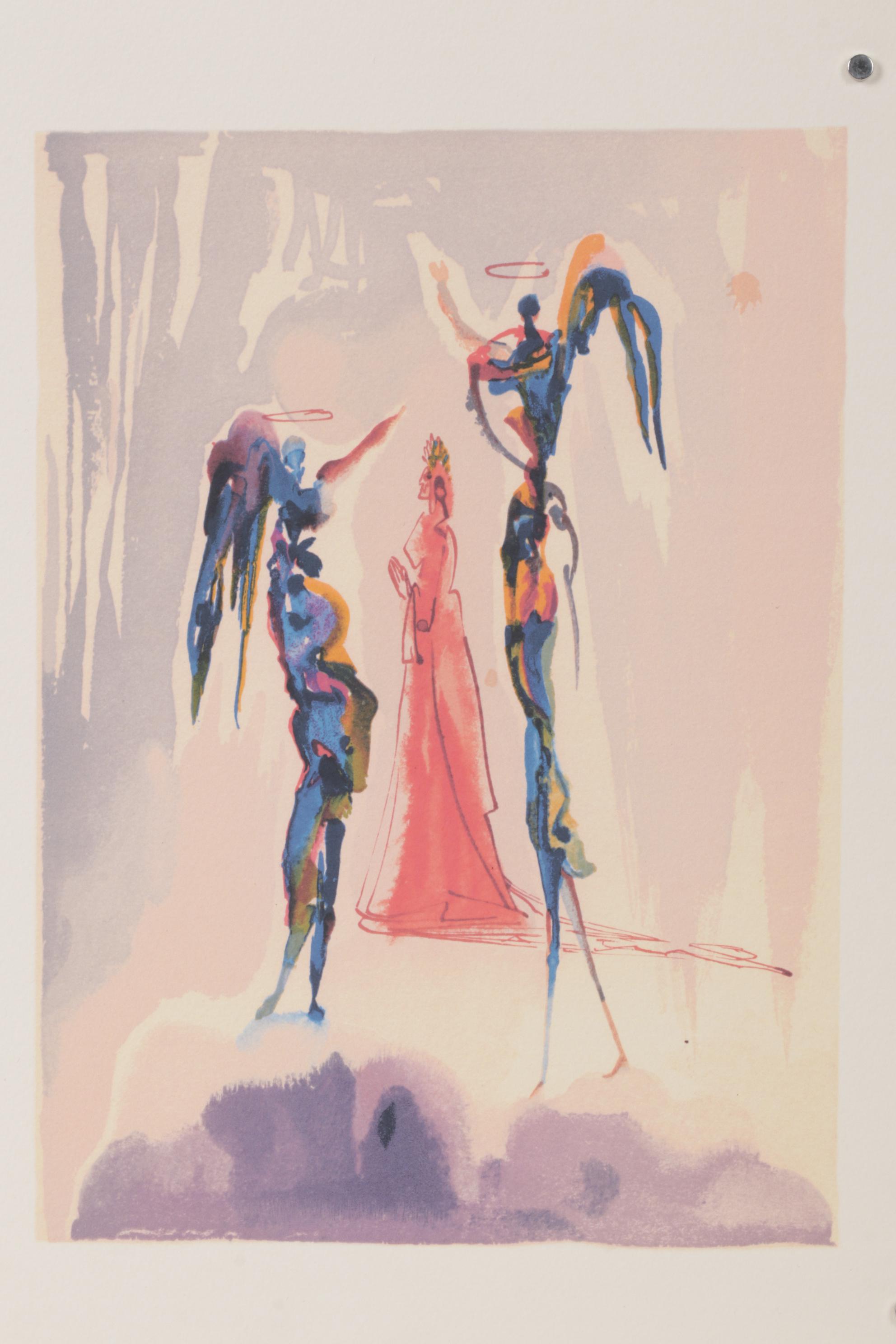 Giclée after Salvador Dalí Divine Comedy Woodblock Prints with Text