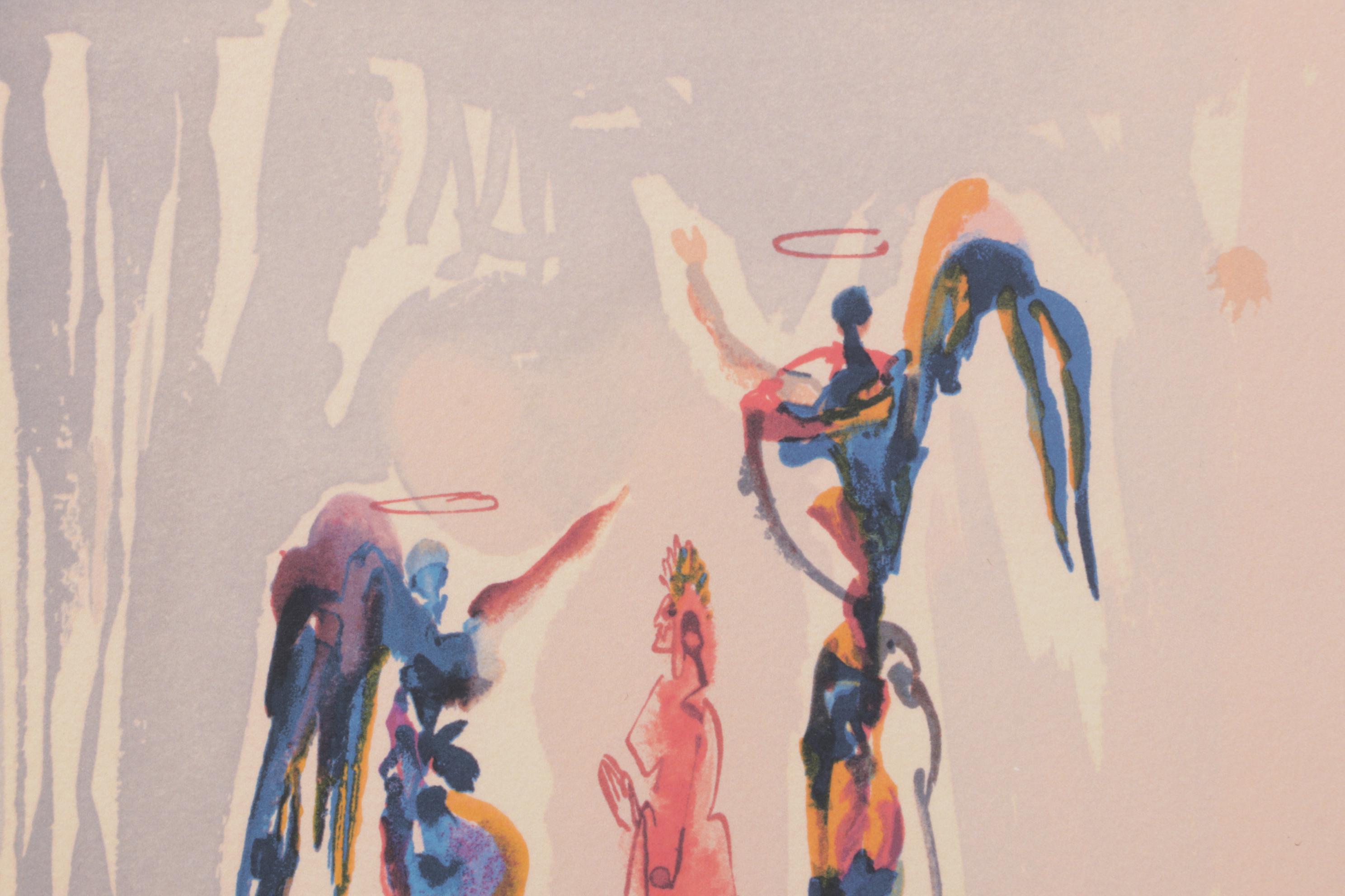 Giclée after Salvador Dalí Divine Comedy Woodblock Prints with Text