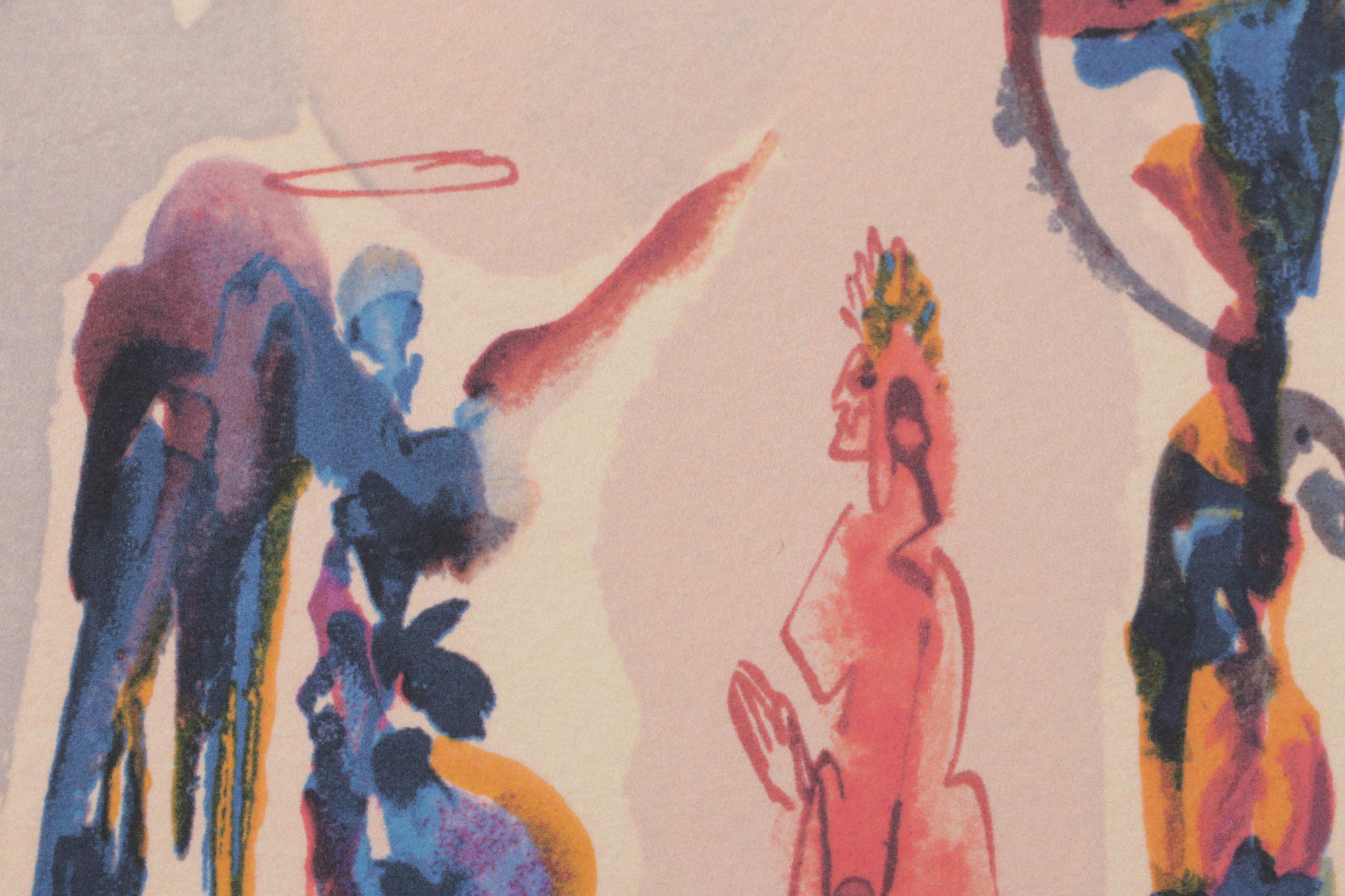 Giclée after Salvador Dalí Divine Comedy Woodblock Prints with Text