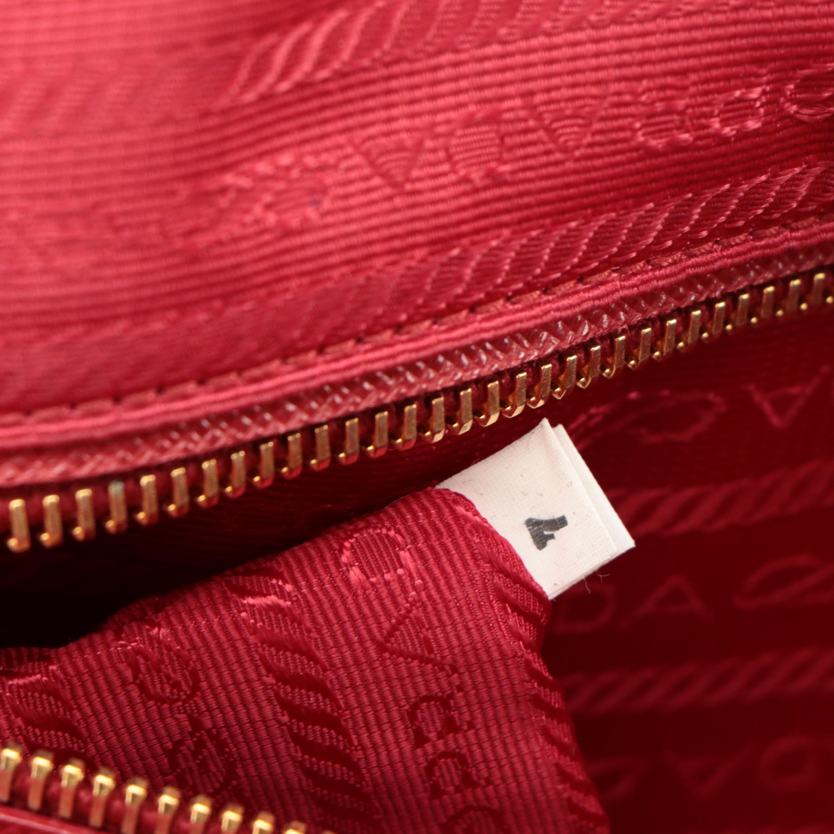 Prada Domed Bowler Bag in Red and Orange Saffiano Leather