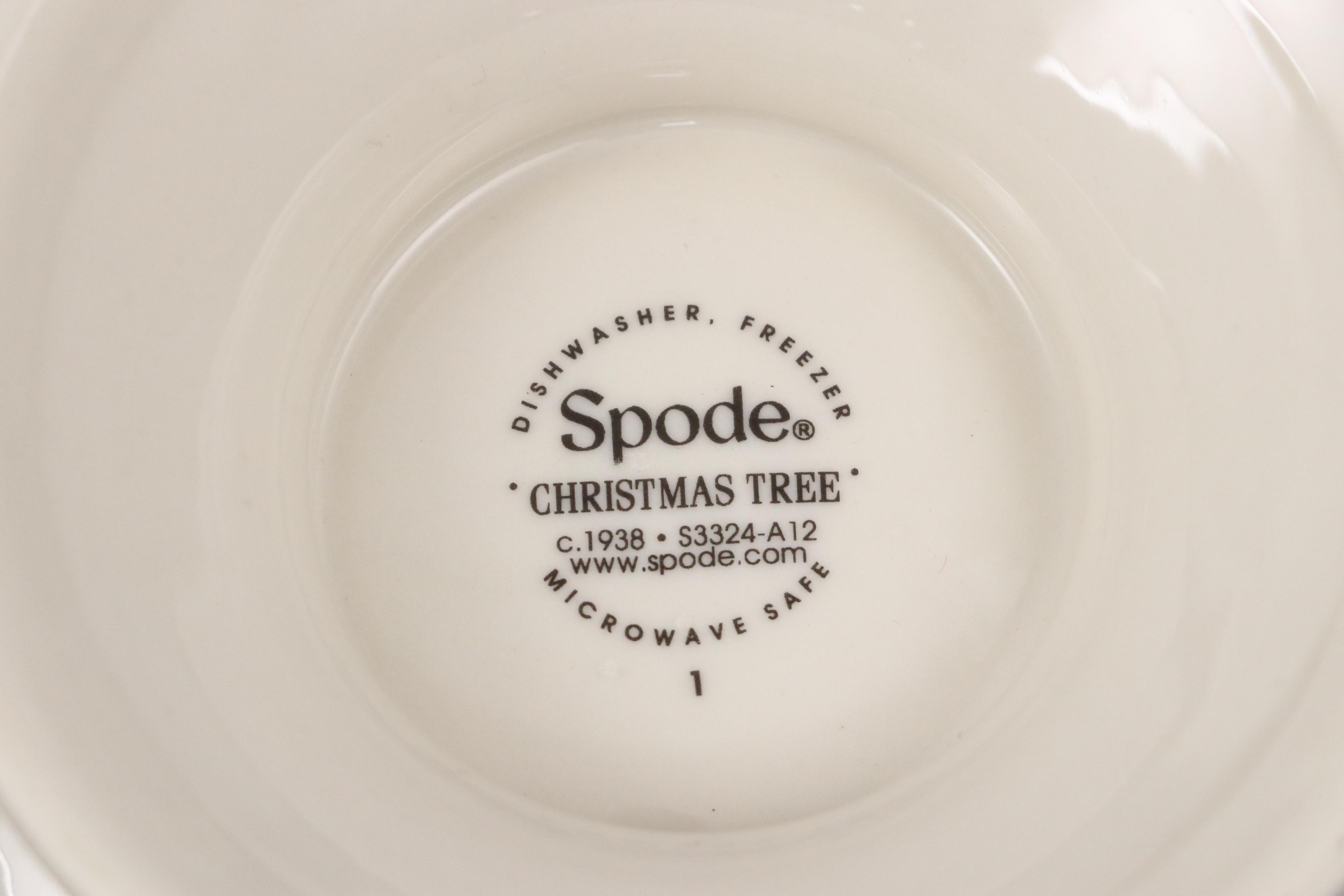 Spode "Christmas Tree" Porcelain, Glass, and Acrylic Seasonal Tableware