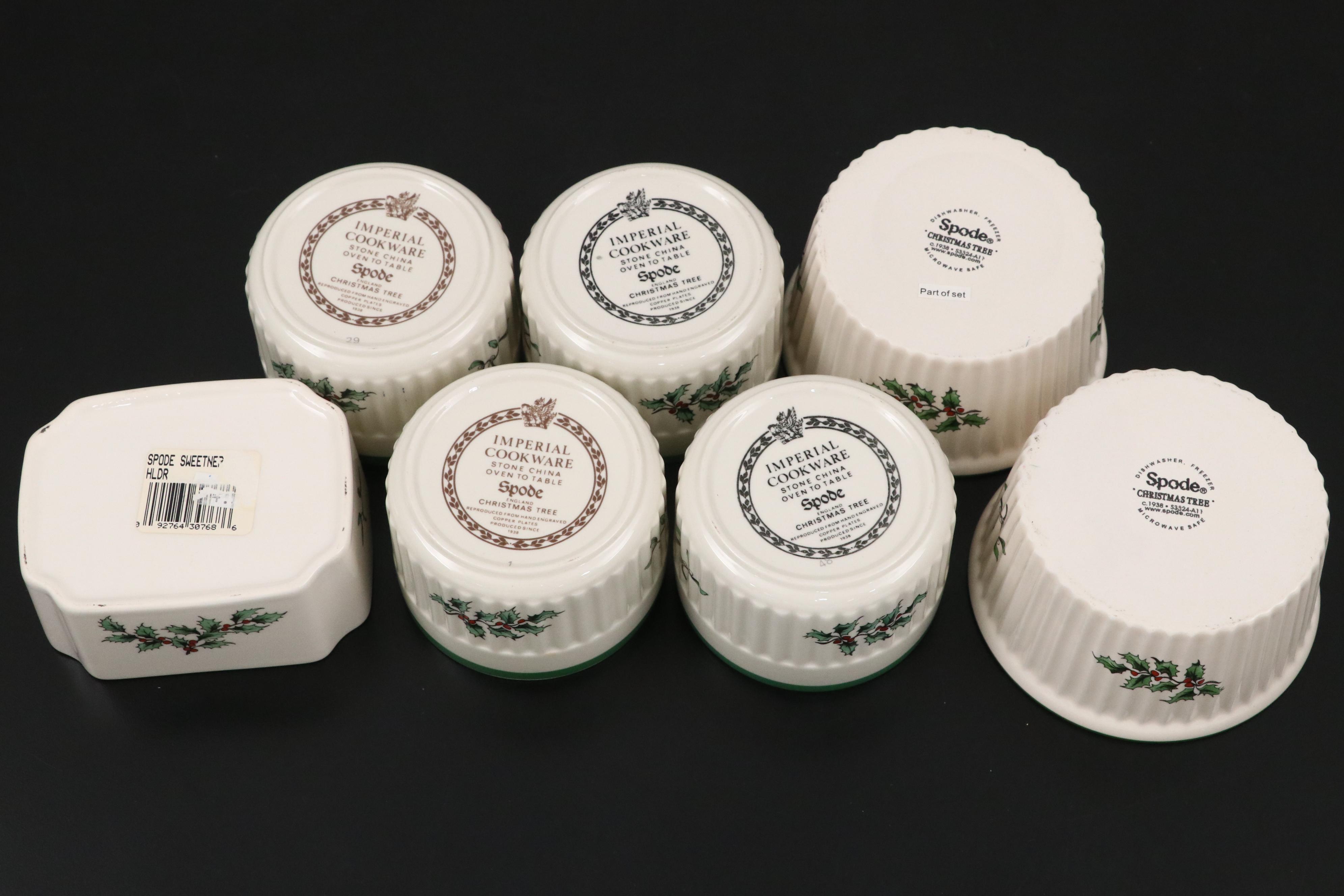 Spode "Christmas Tree" Porcelain, Glass, and Acrylic Seasonal Tableware