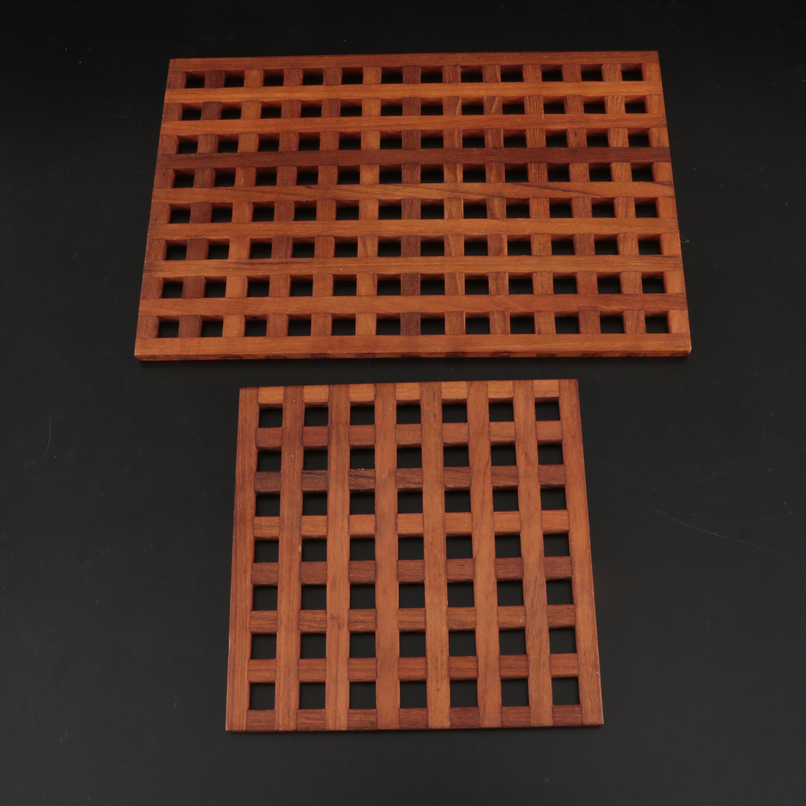 Dansk Teak Trivets and Totally Bamboo Trivet with Aluminum Trays and Others
