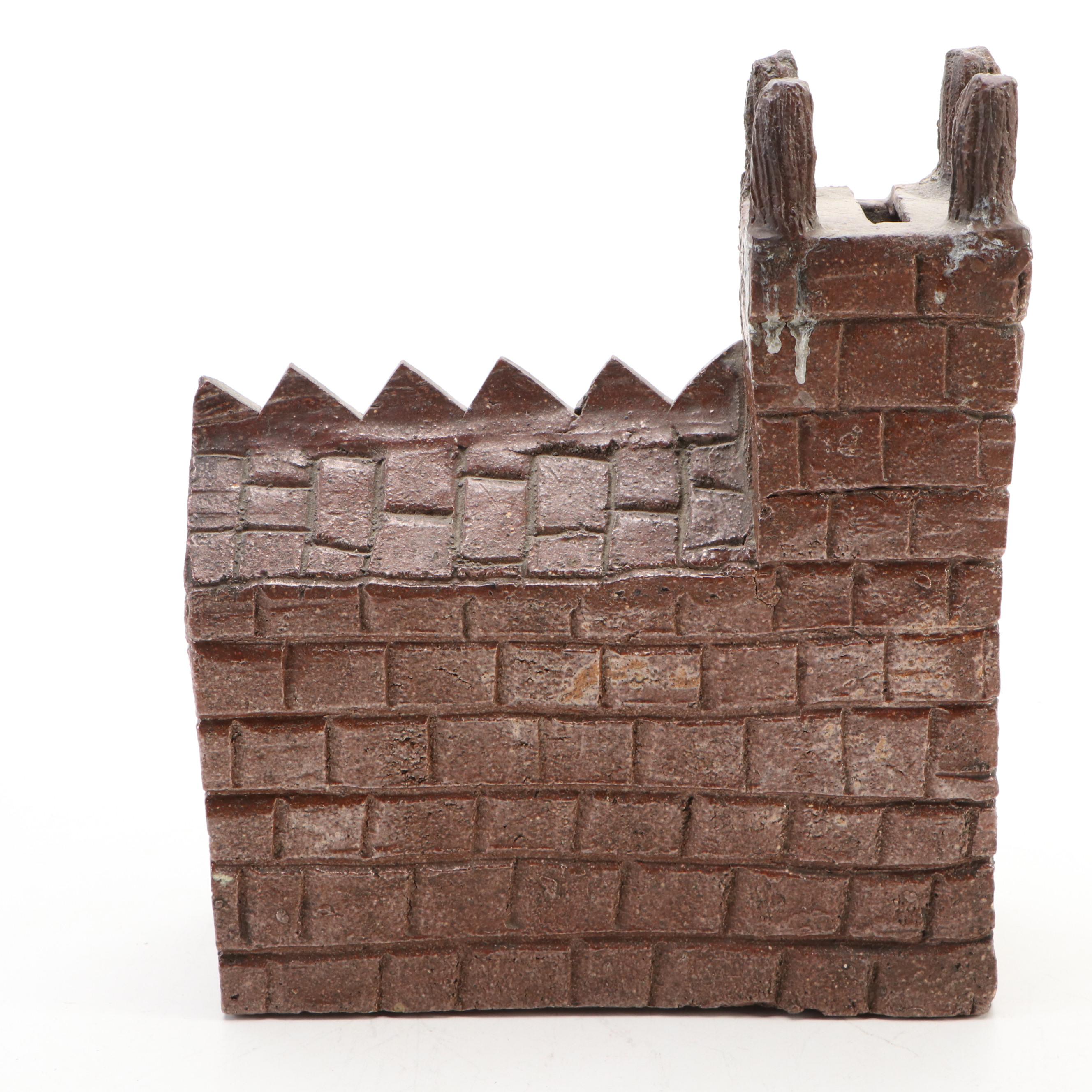 Handmade Ceramic Church-Shaped Coin Bank