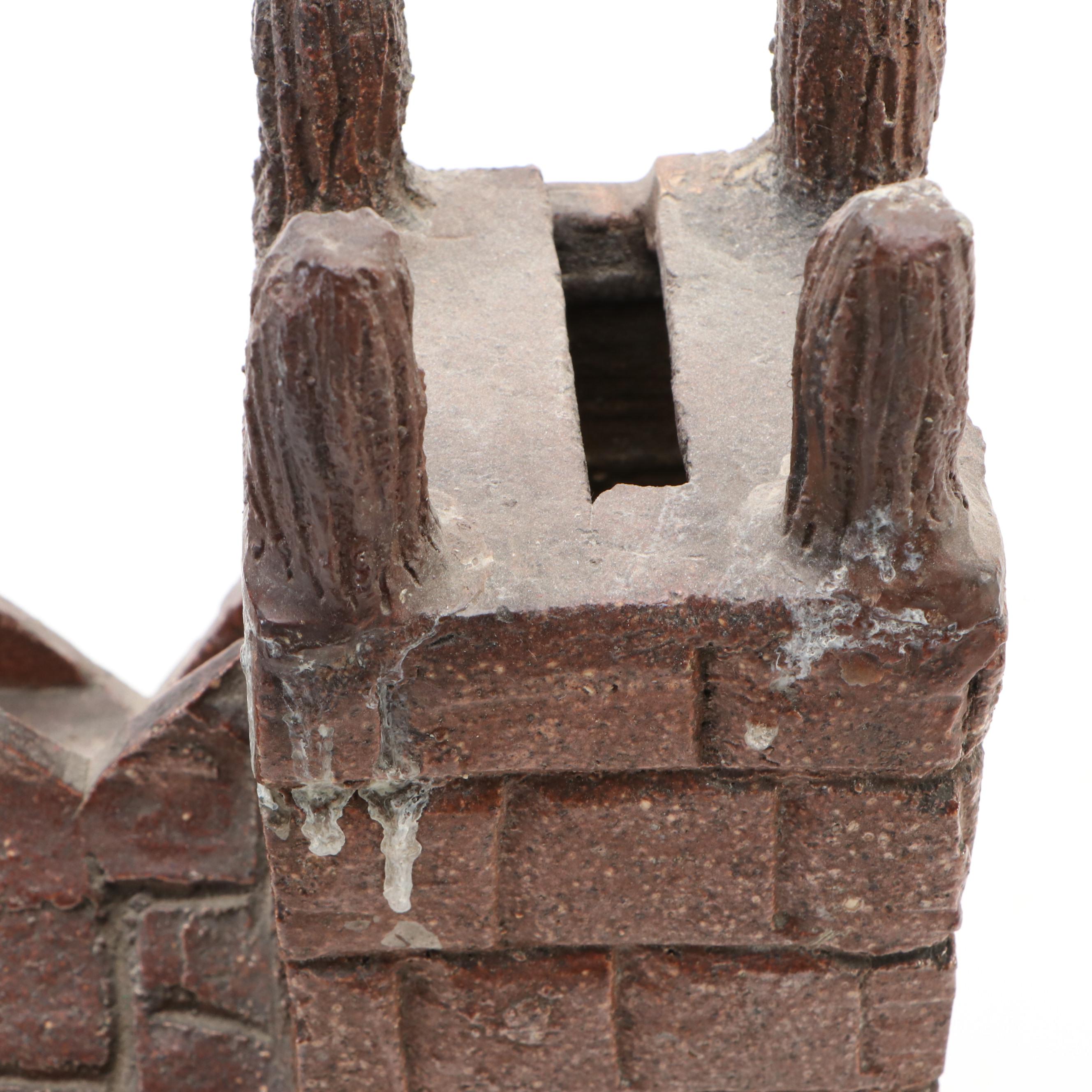 Handmade Ceramic Church-Shaped Coin Bank