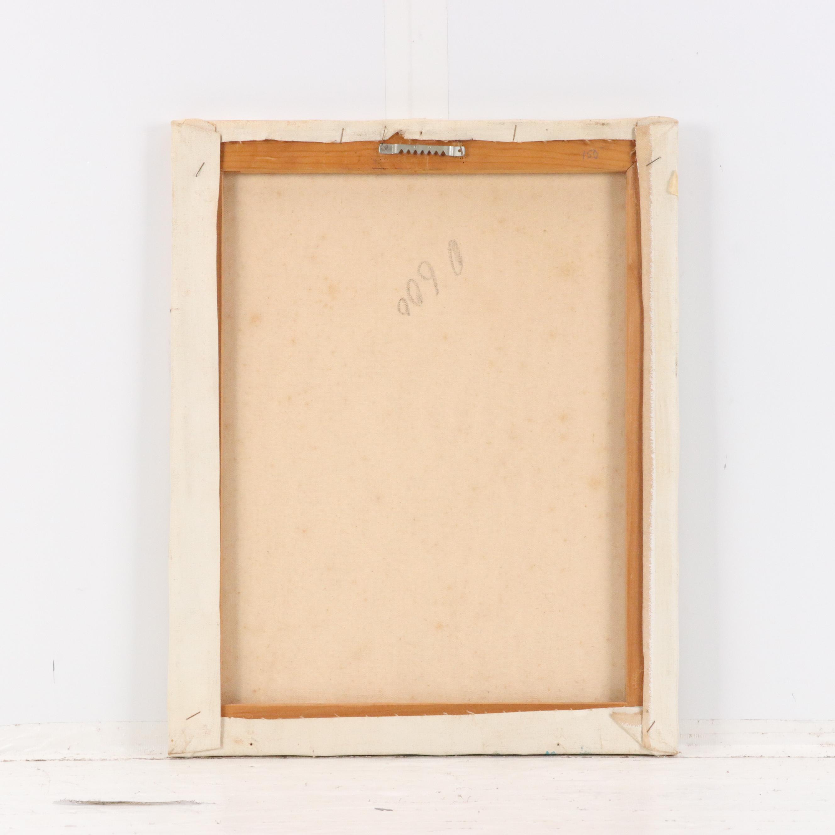 William Moninet Oil Portrait of Clown, Late 20th Century