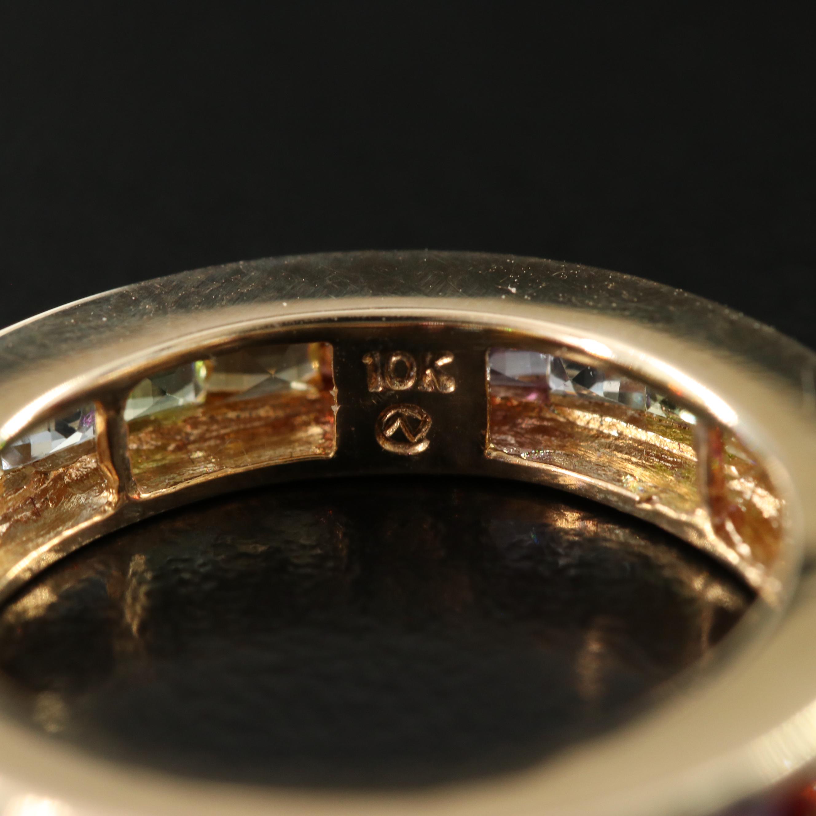 10K Gemstone Eternity Band