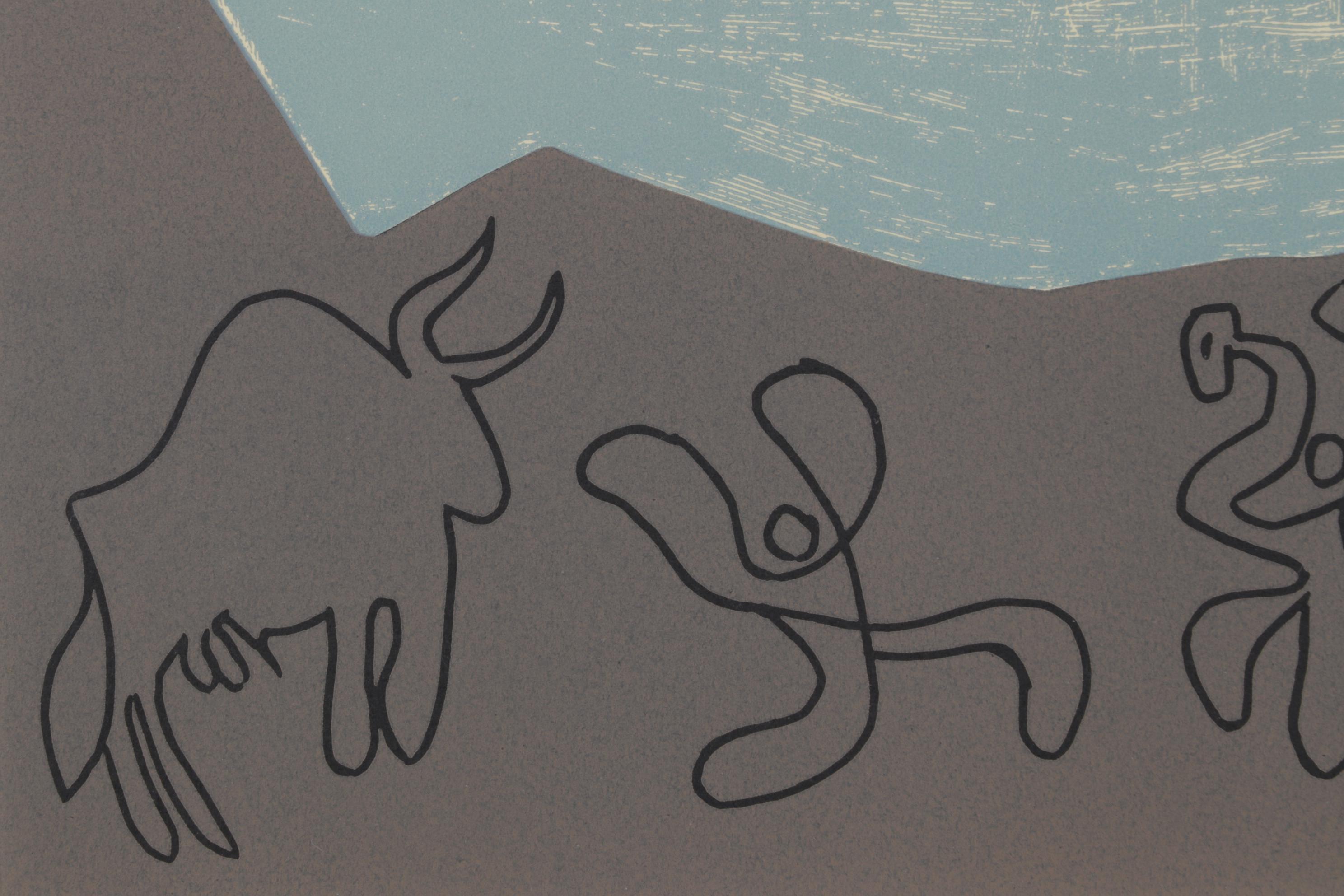 Pablo Picasso Linocut "Bacchanal with Bull," 1962