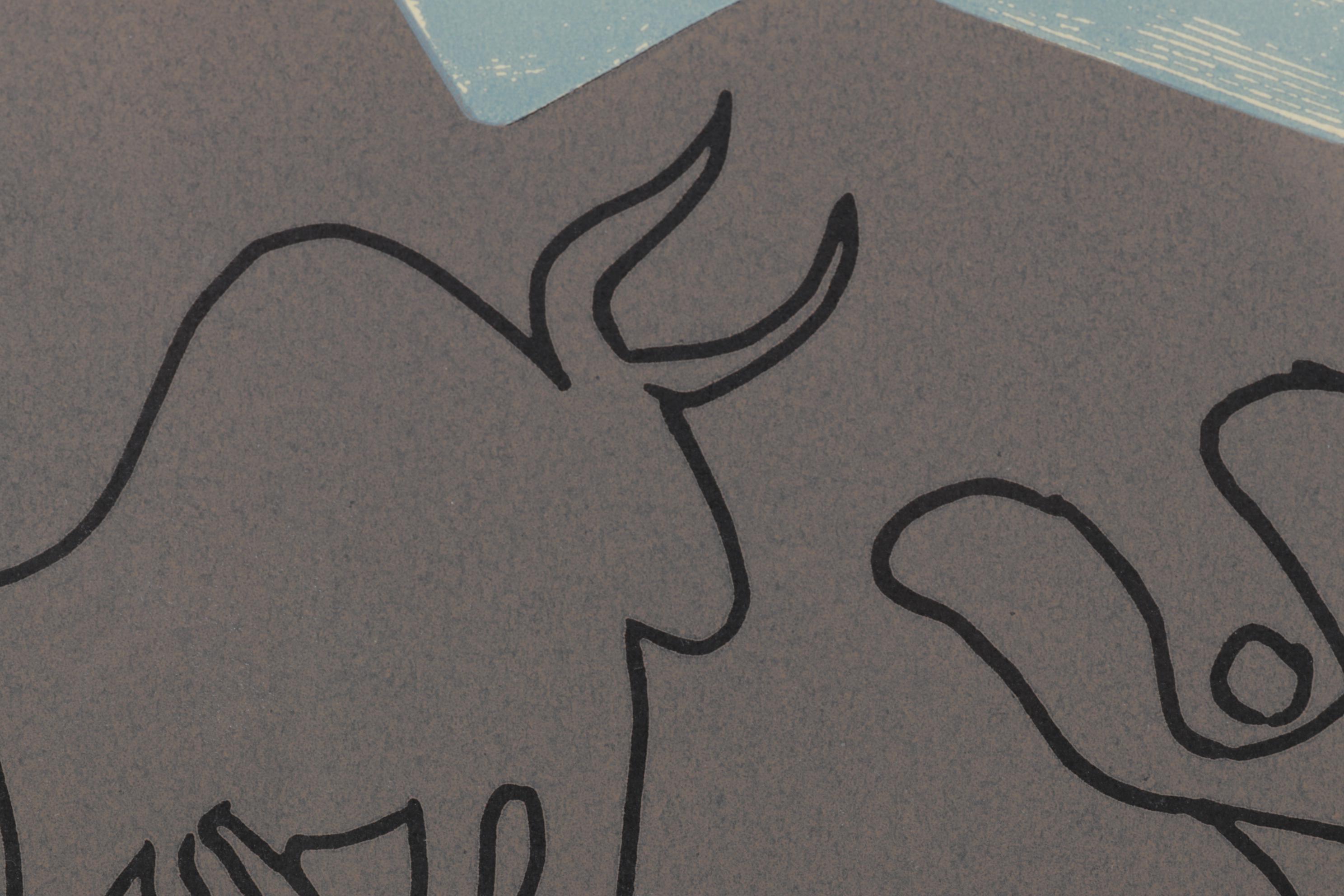 Pablo Picasso Linocut "Bacchanal with Bull," 1962