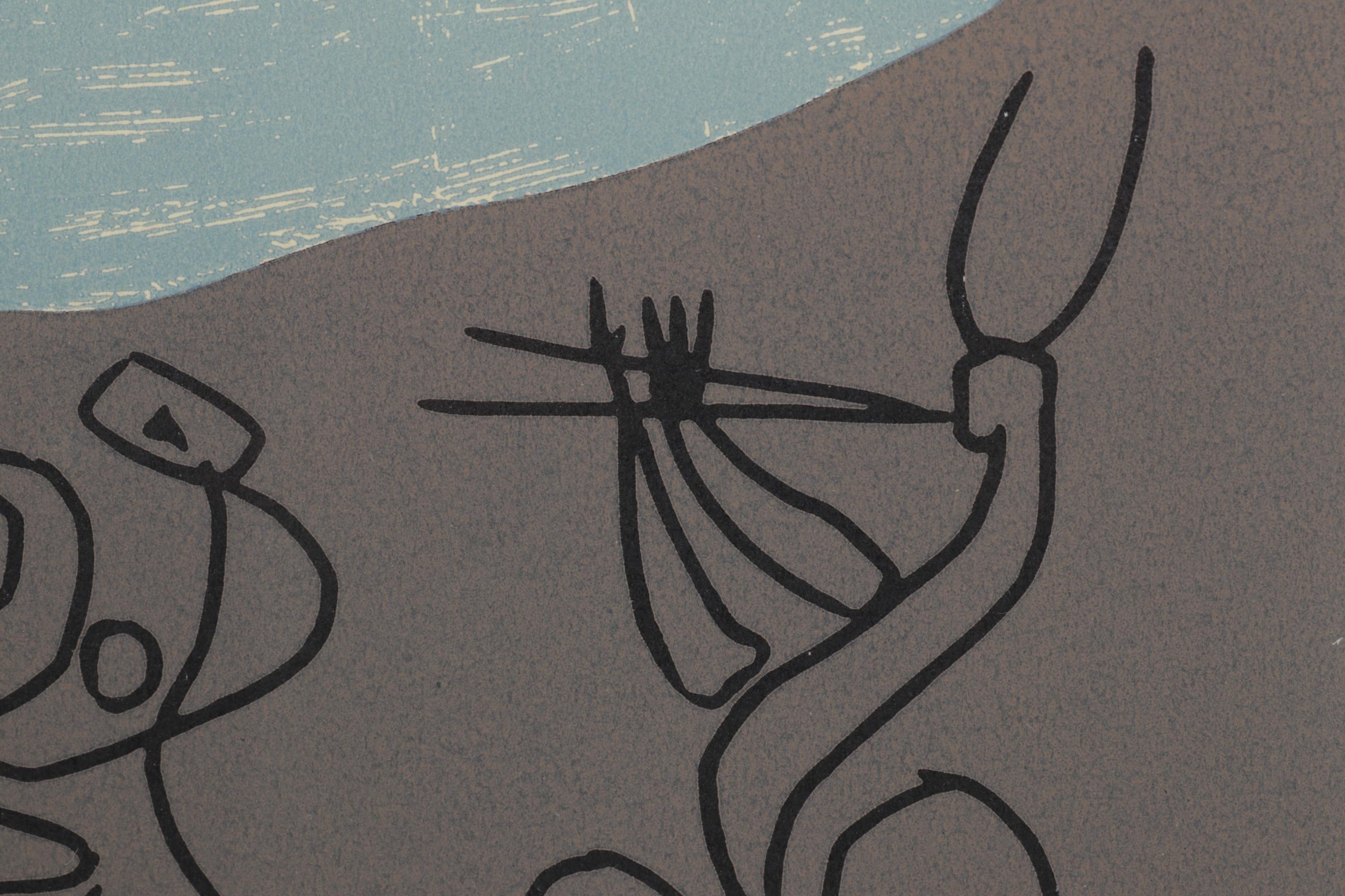 Pablo Picasso Linocut "Bacchanal with Bull," 1962