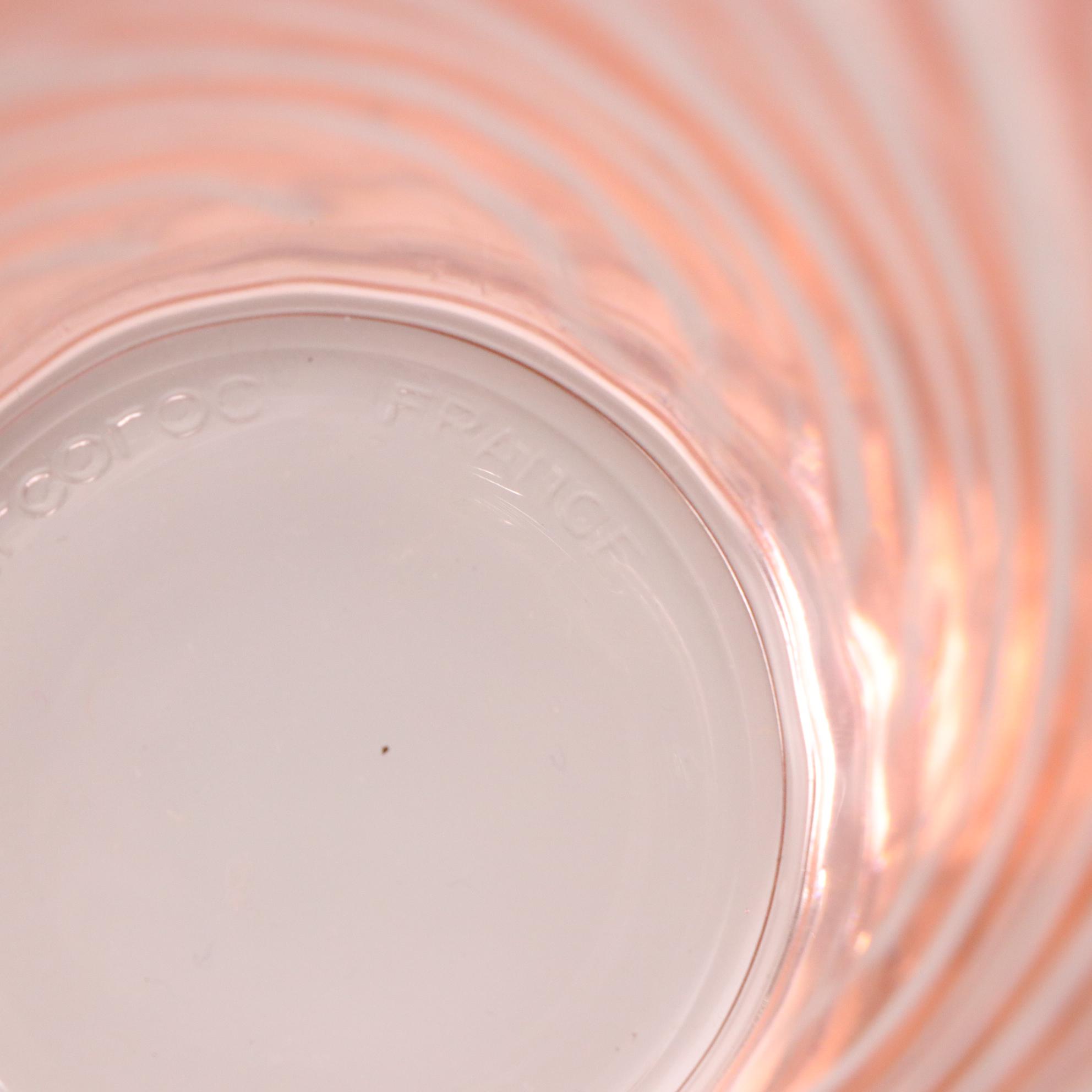 Depression Era Pink Swirl Glass Plates, Tumblers & Pitcher